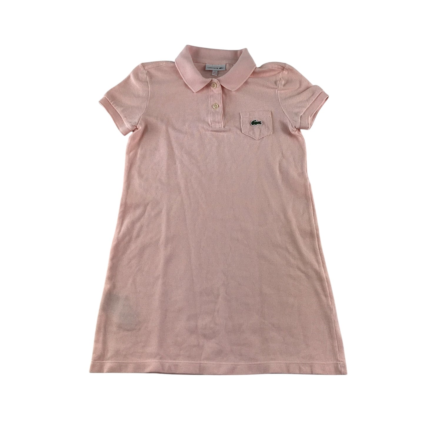 Lacoste dress 7-8 years light pink A-line polo cotton