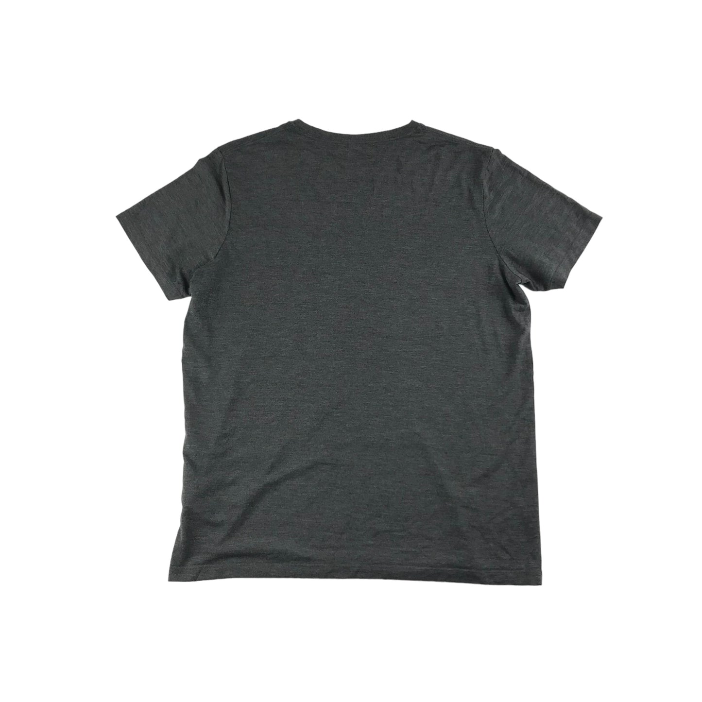 Asics Sports Top Size L Grey Plain Short Sleeve T-shirt