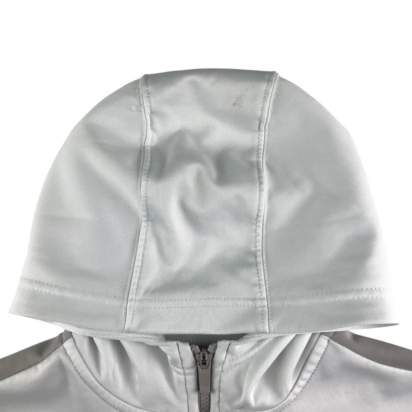 Nike hooded track jacket 13-14 years beige white with nike logo