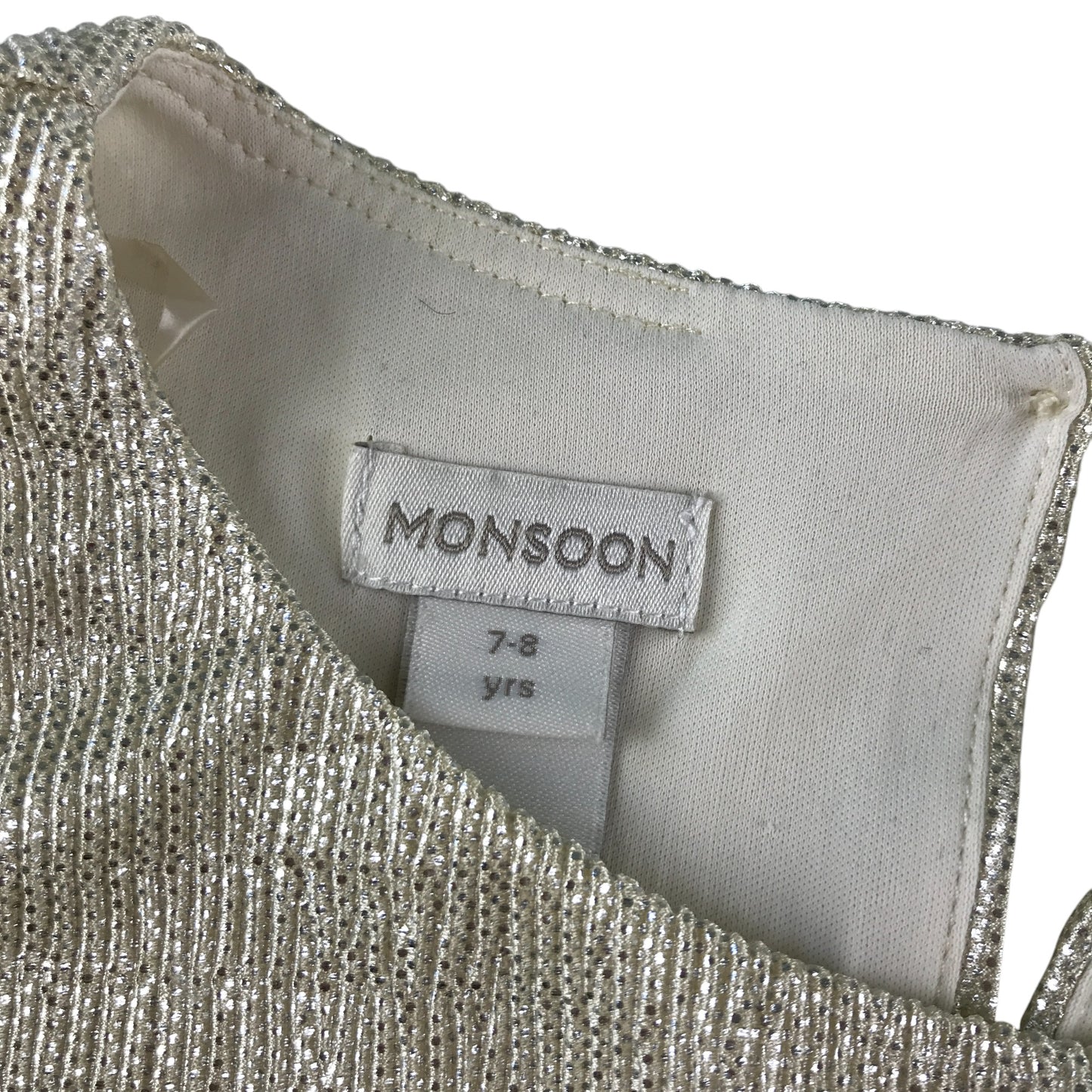 Monsoon jumpsuit 7-8 years golden sparkly short sleeve long leg