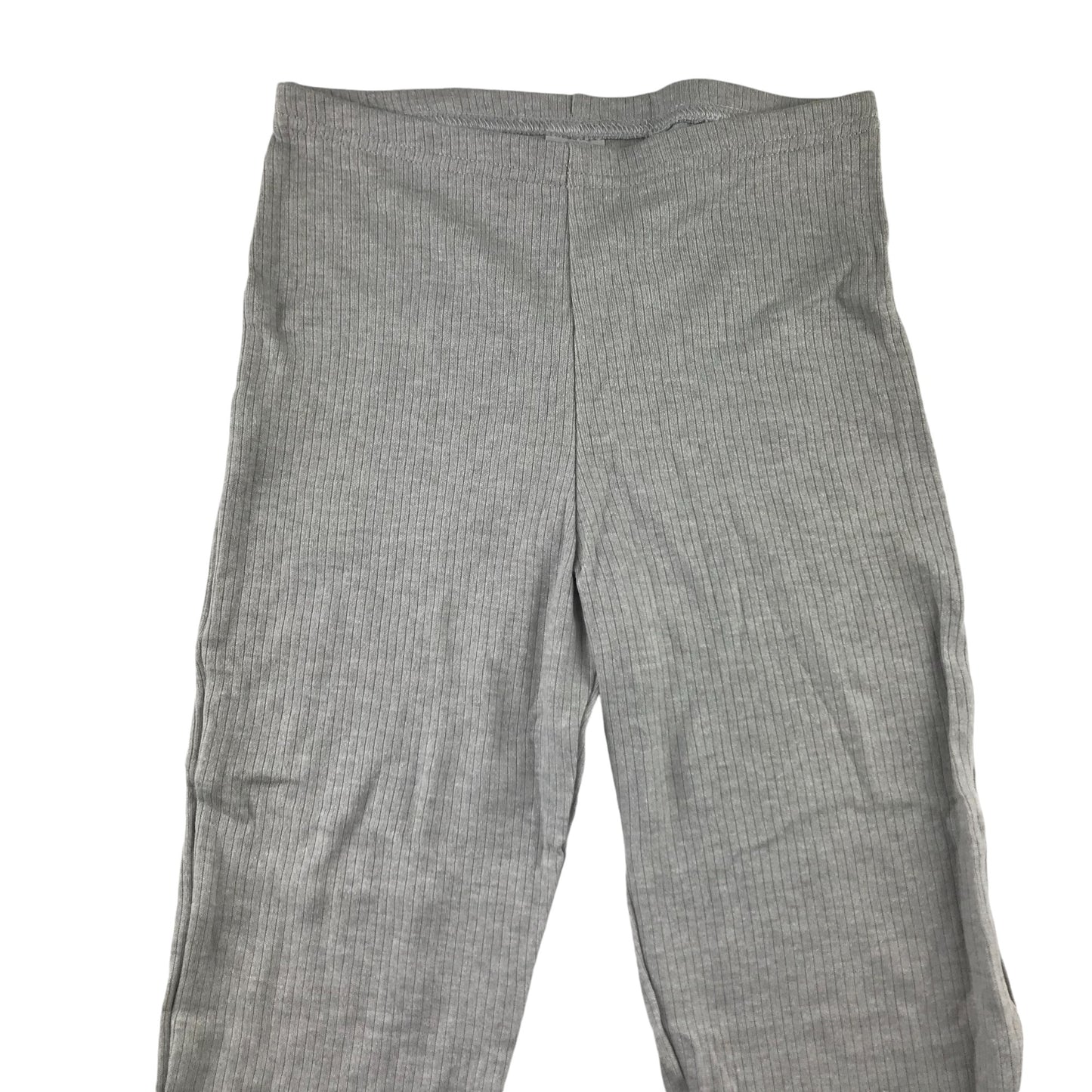 Primark Thermal Bottoms 7-8 Years Light Grey Plain with Vertical Ridges