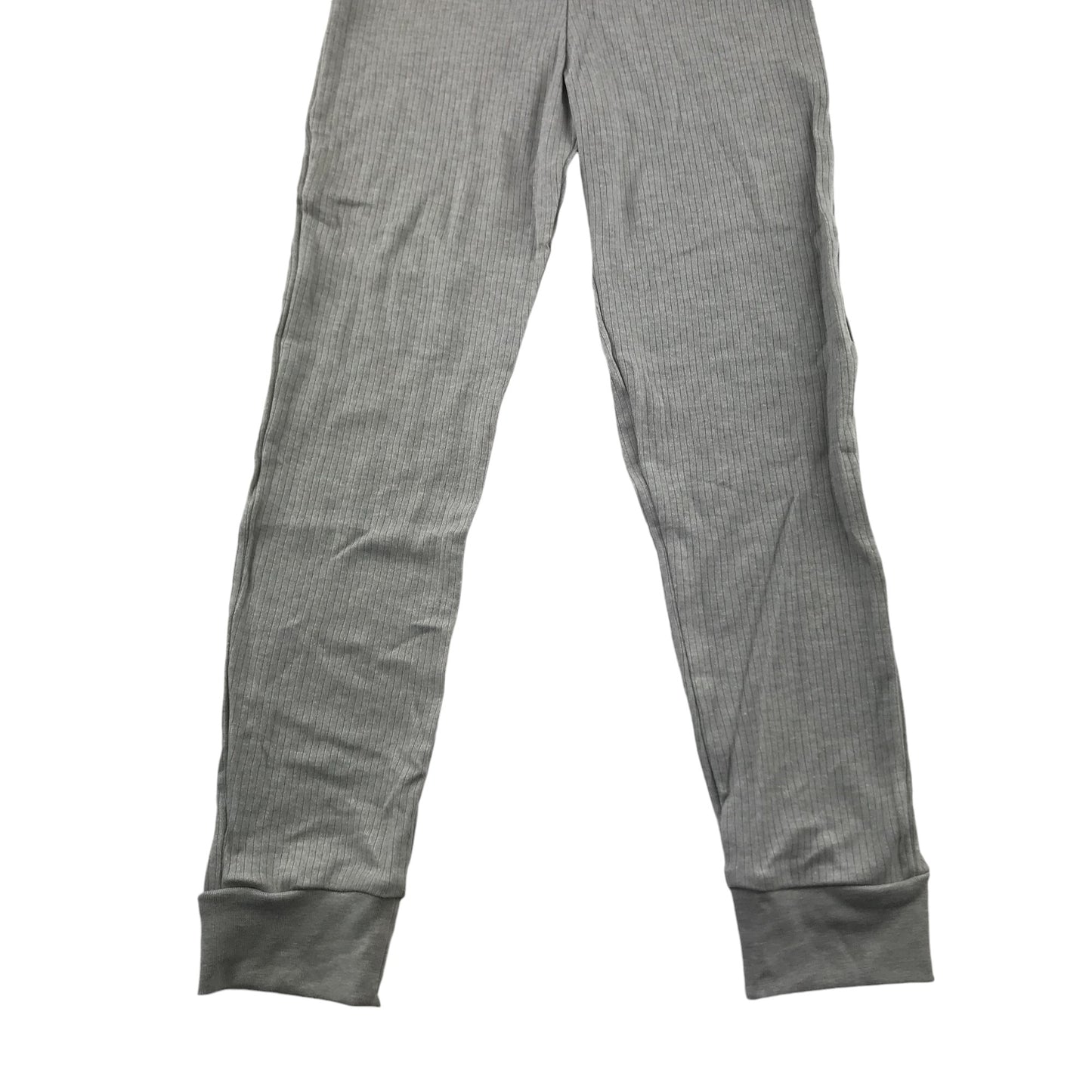 Primark Thermal Bottoms 7-8 Years Light Grey Plain with Vertical Ridges
