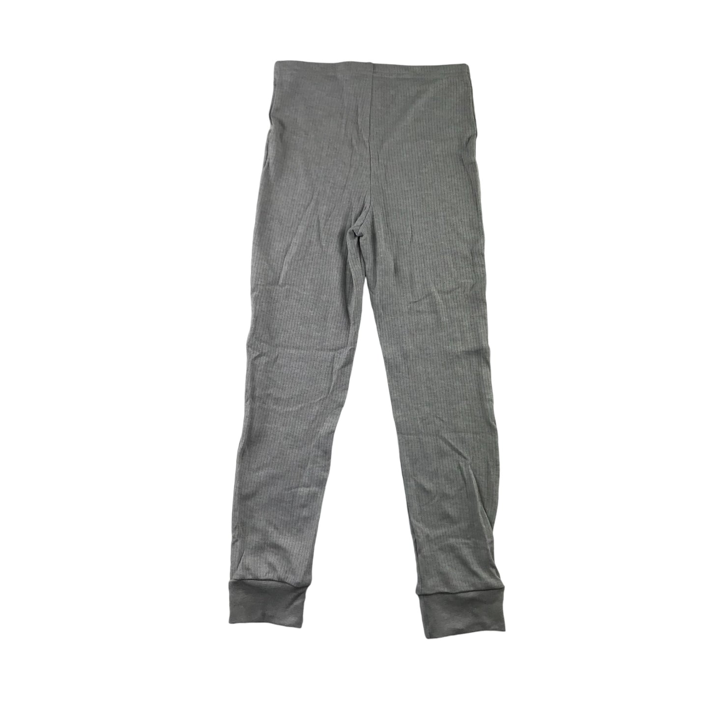 Primark Thermal Bottoms 7-8 Years Light Grey Plain with Vertical Ridges