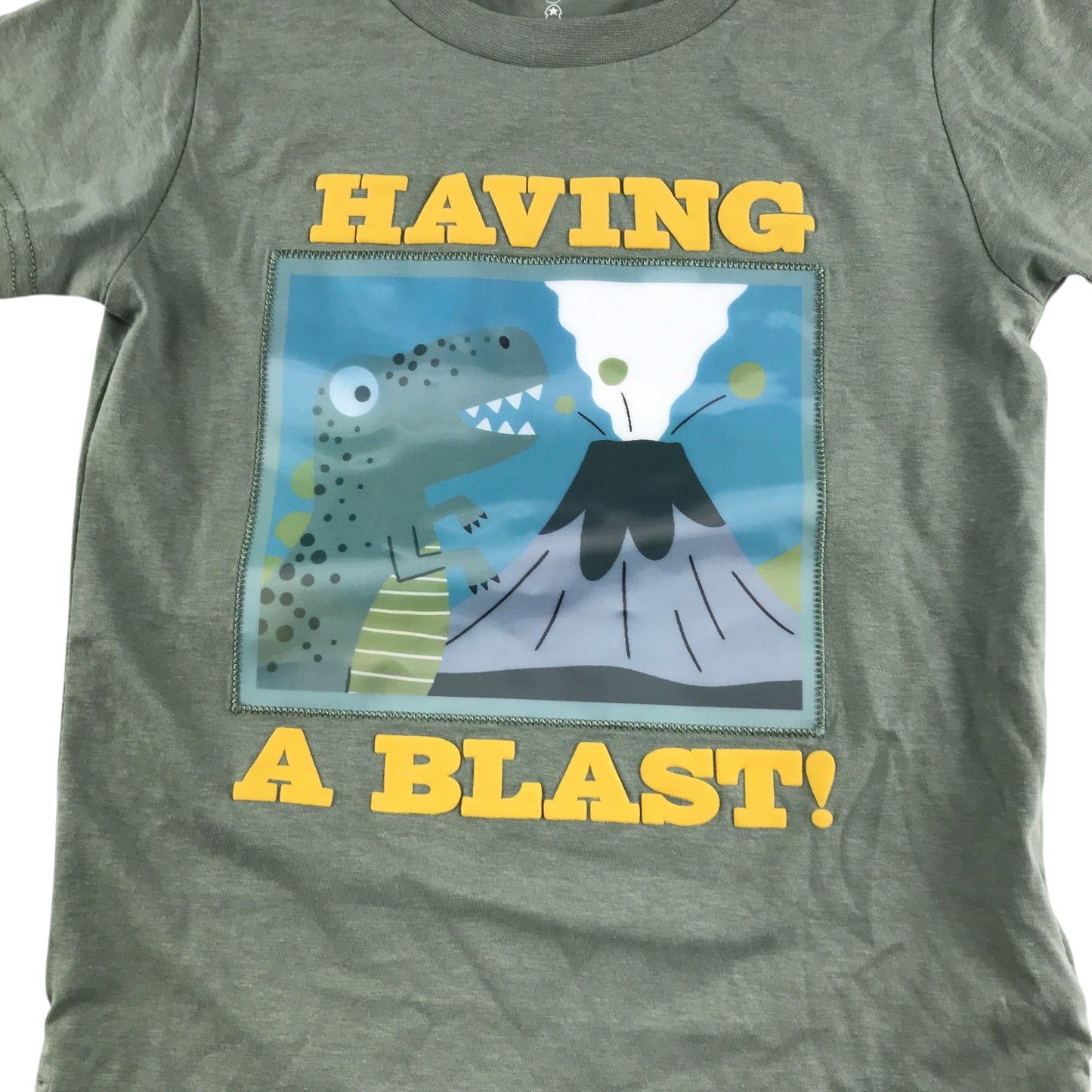 Mothercare t-shirt 5-6 years khaki short sleeve with dionsaur graphic cotton