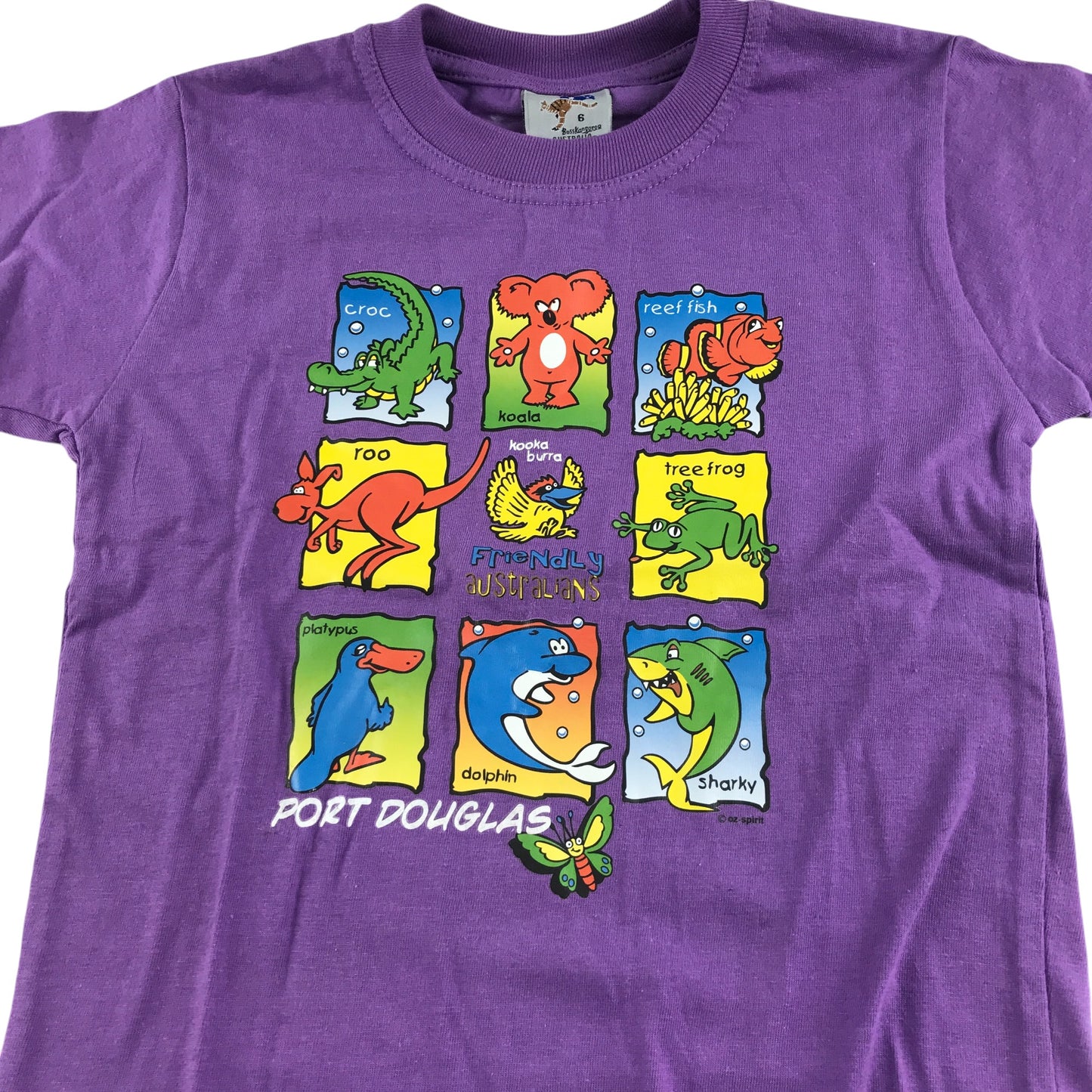 BossKangaroo t-shirt Age 6 purple short sleeve with animal graphic