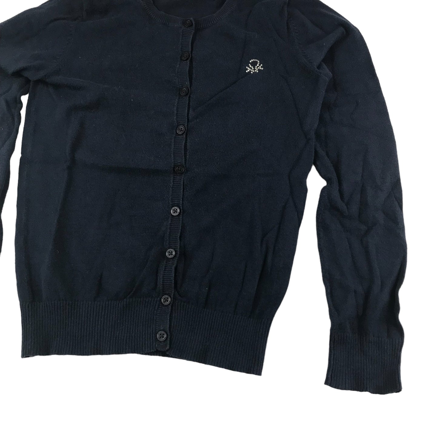 Benetton Cardigan Age 8 Navy Button Up