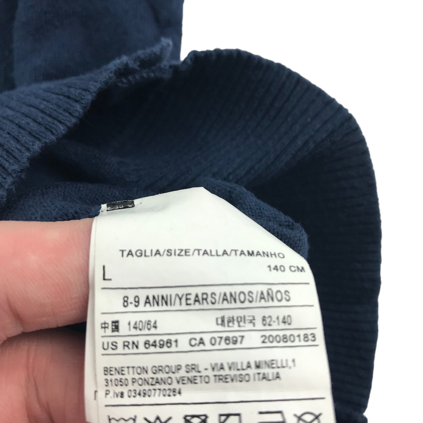 Benetton Cardigan Age 8 Navy Button Up