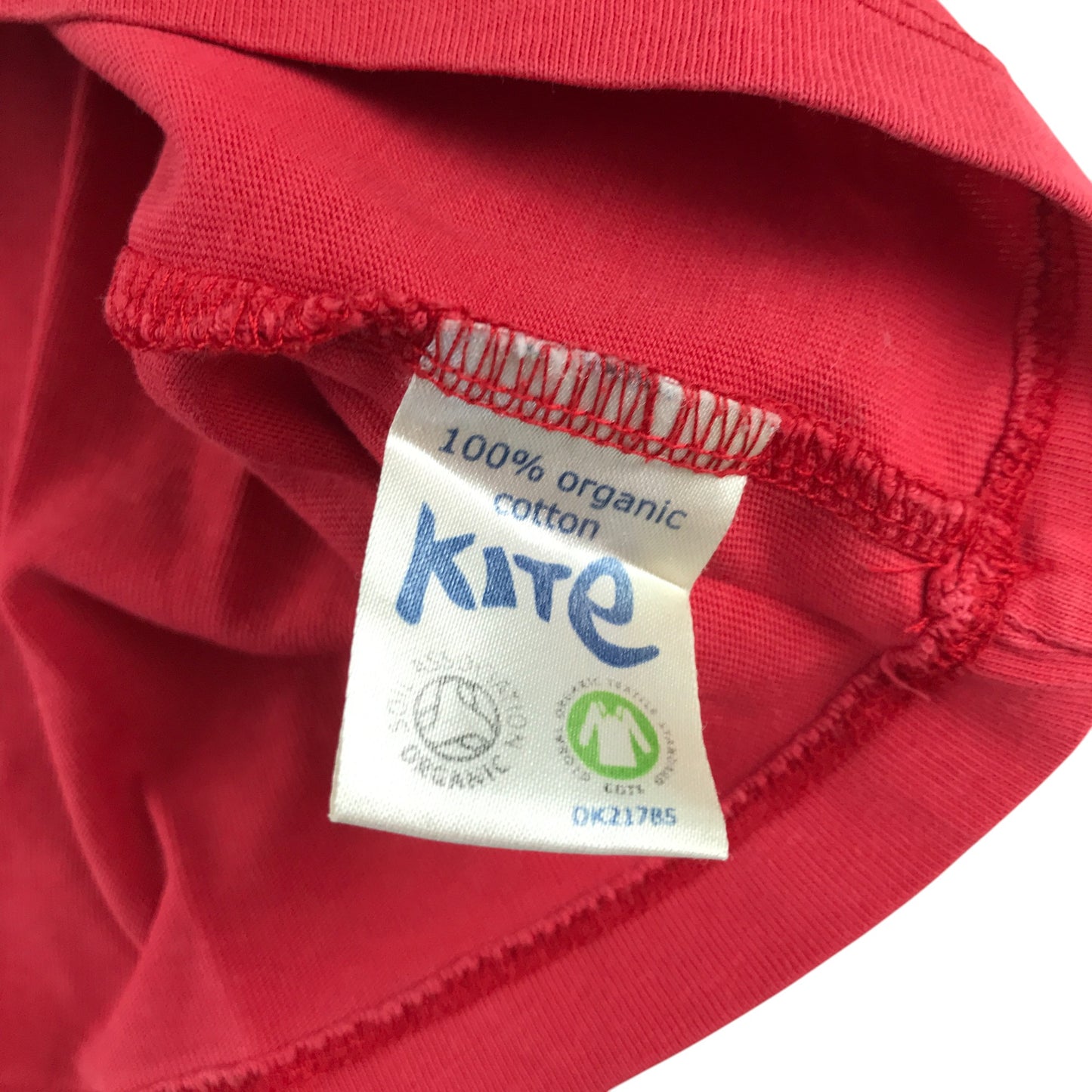 Kite t-shirt 5-6 years red short sleeve with multicolour kayak pattern cotton