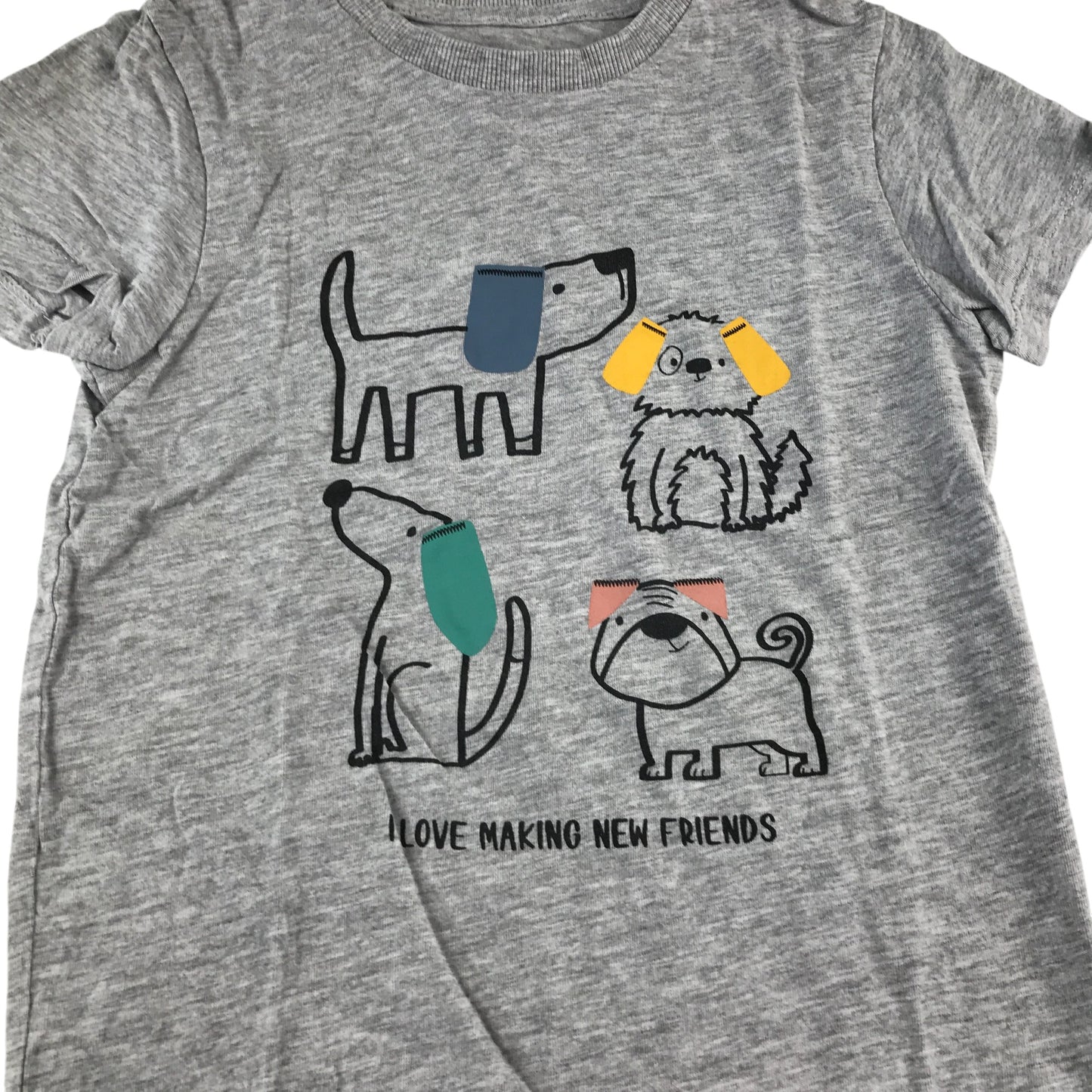 Matalan t-shirt 5-6 years grey short sleeve with dog print