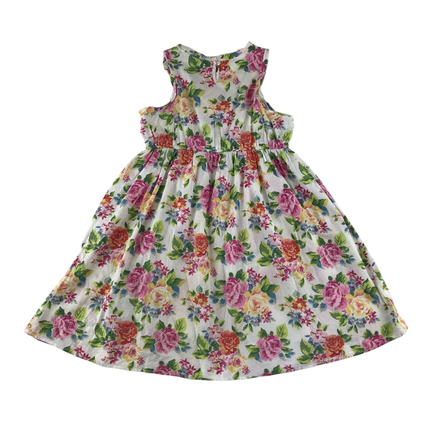 Benetton dress 8-9 years pink and white floral cotton