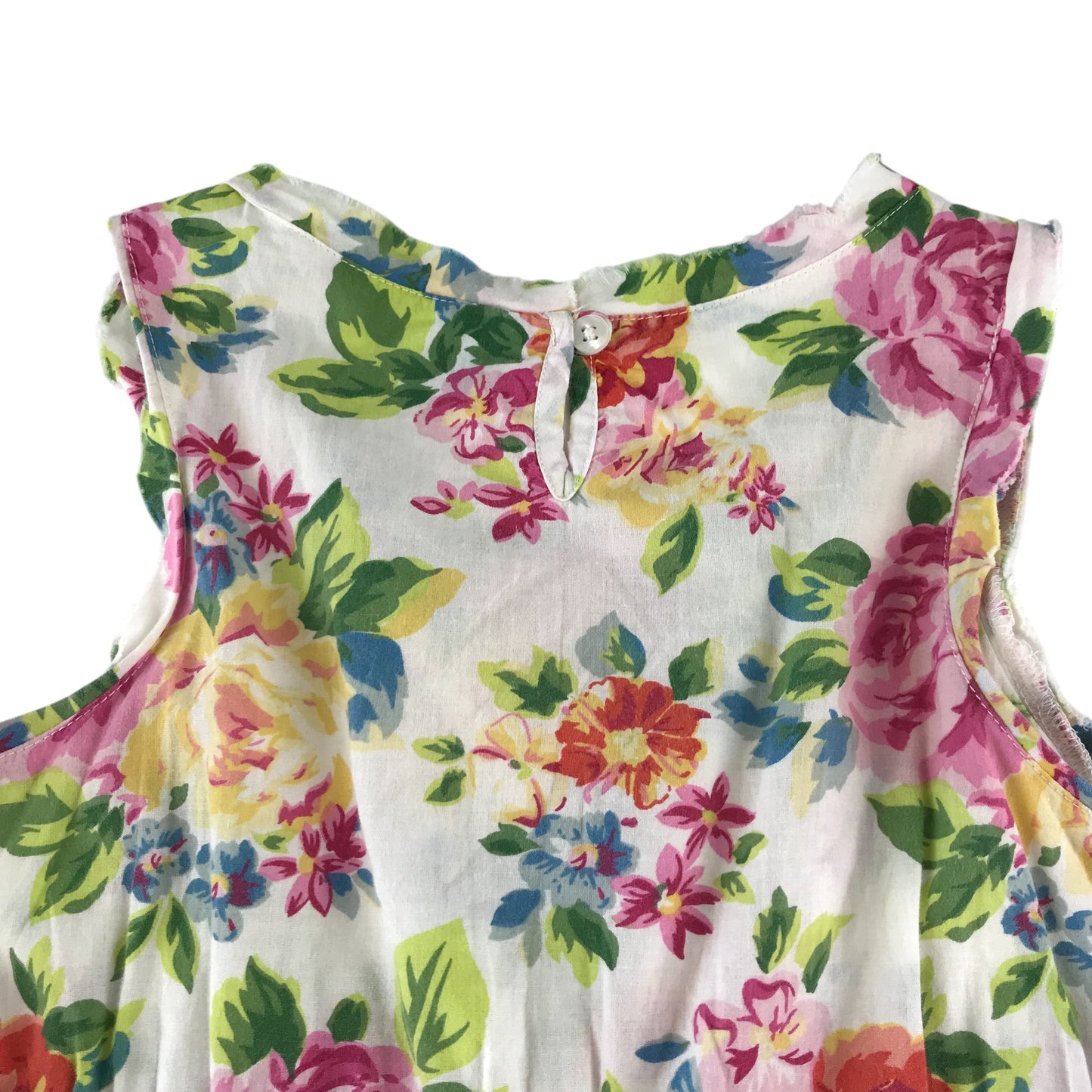 Benetton dress 8-9 years pink and white floral cotton