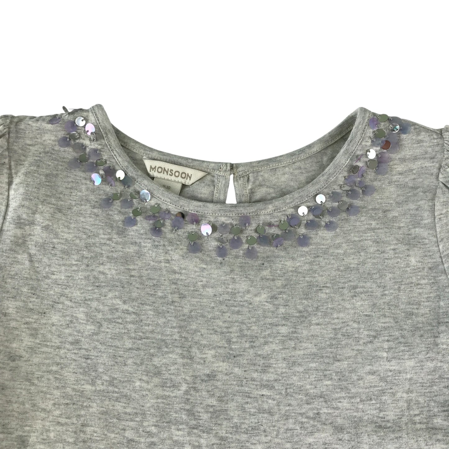 Monsoon dress 9-10 years lilac and grey mesh layered sequin ballerinas