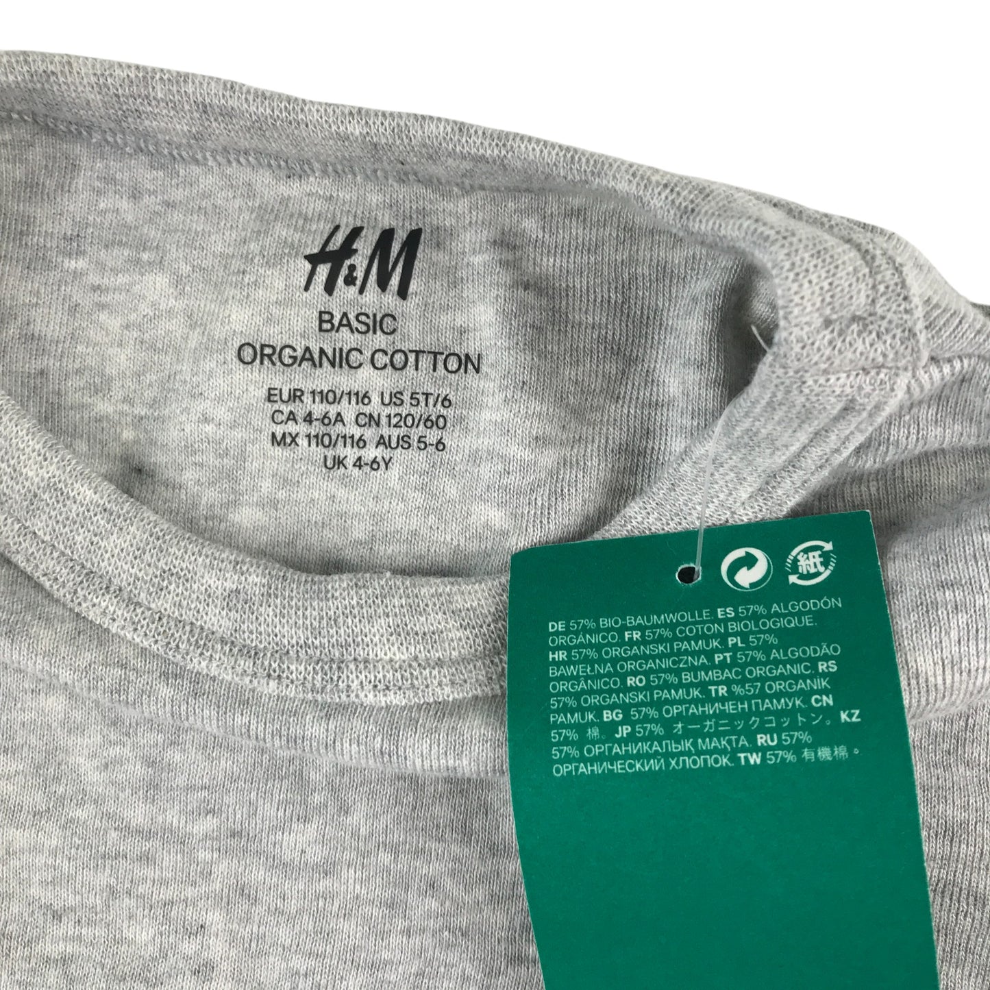 H&M Conscious t-shirt 5-6 years grey long sleeve