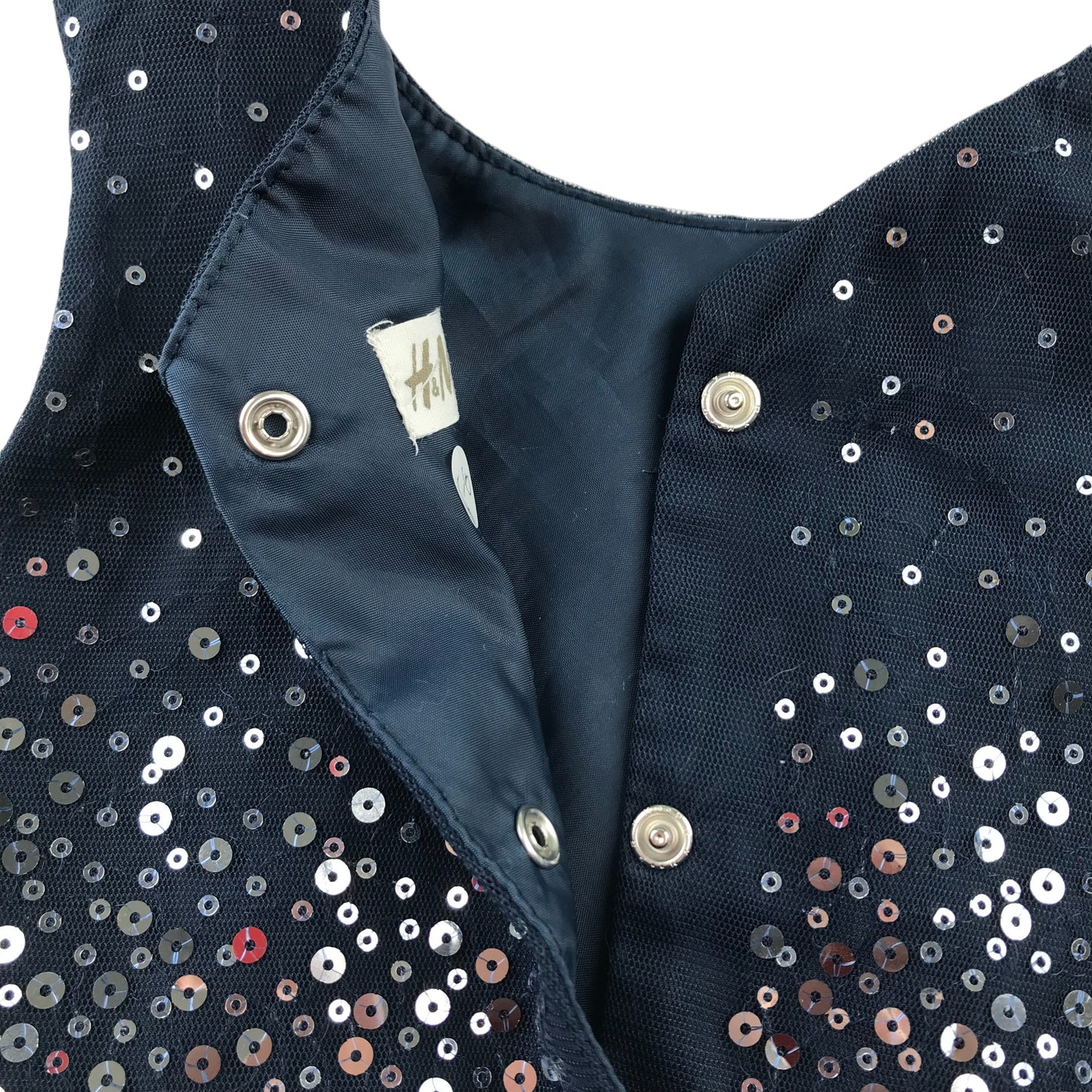 H&M dress 5-6 years navy blue mesh layered with sequins