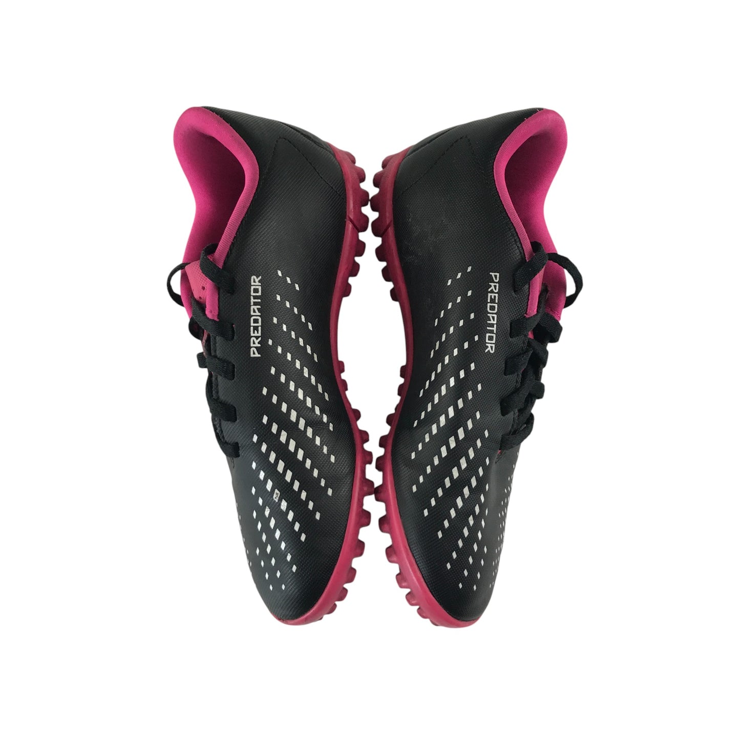 Adidas Predator football boots shoe size UK 13.5k black white and pink colourway