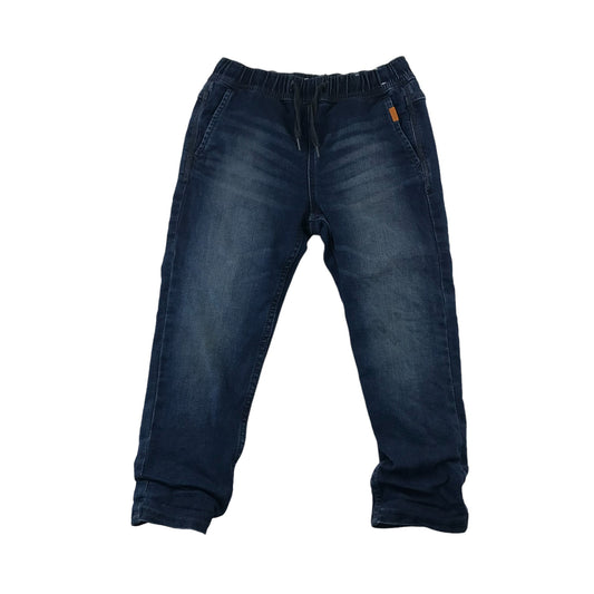 H&M jeans 5-6 years blue lined denim pull up trousers
