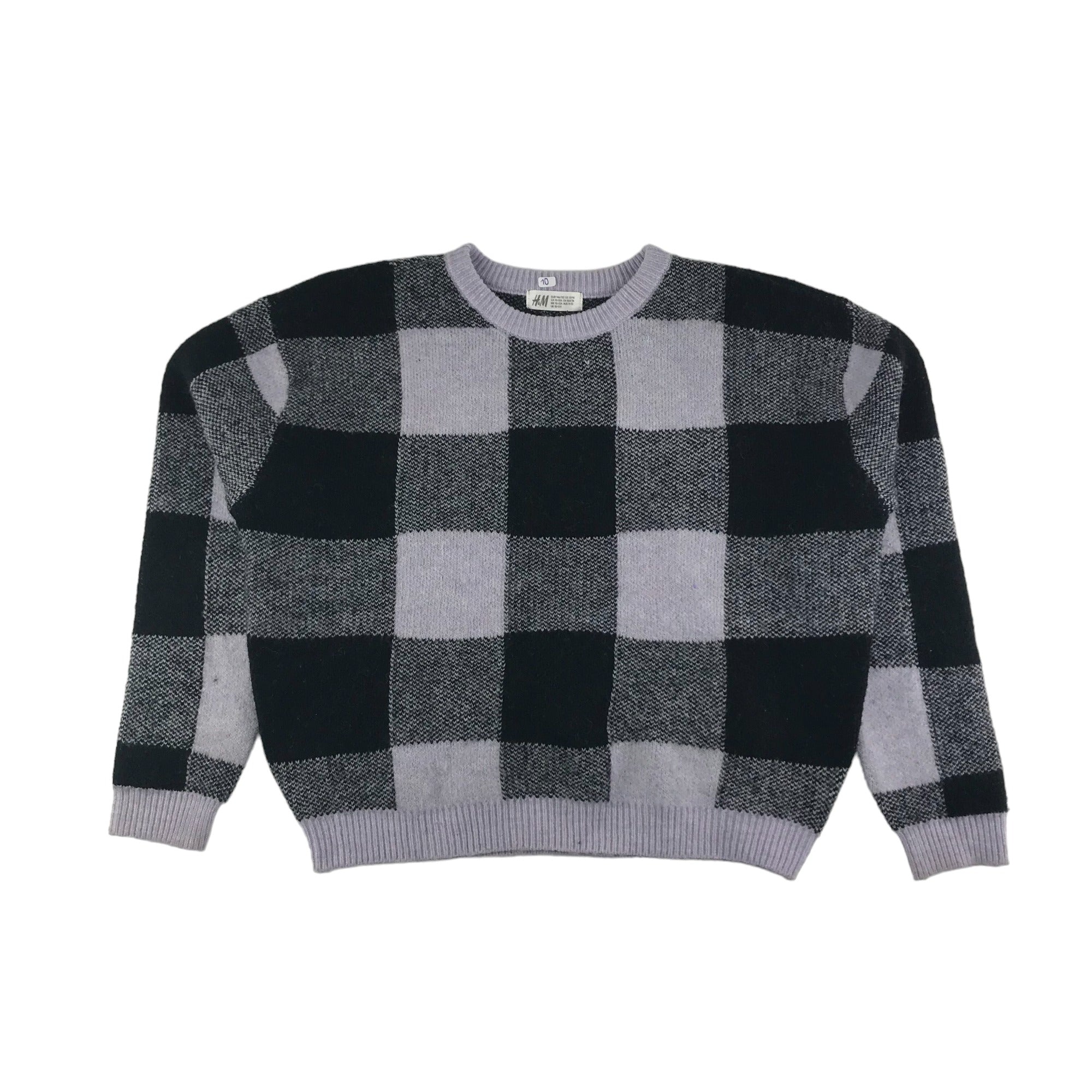 Black and white buffalo check sweater hotsell