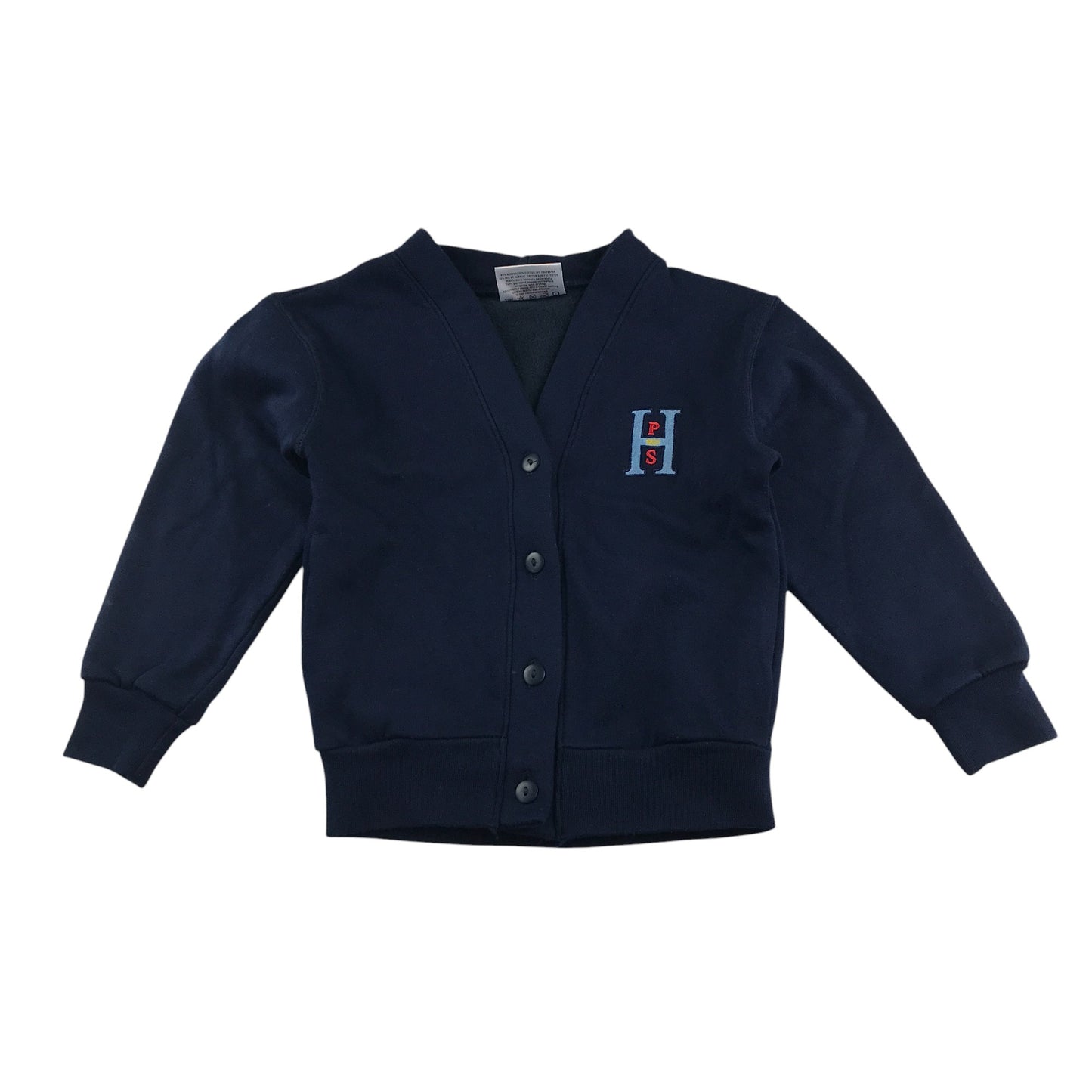 *Hallside Primary Navy Blue Cardigan Jersey Material