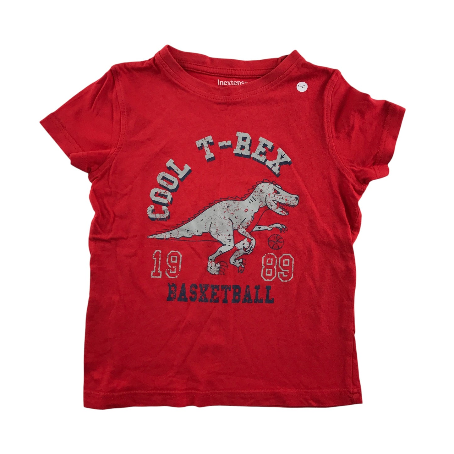 Inextenso t-shirt 5-6 years red dinosaur t rex print