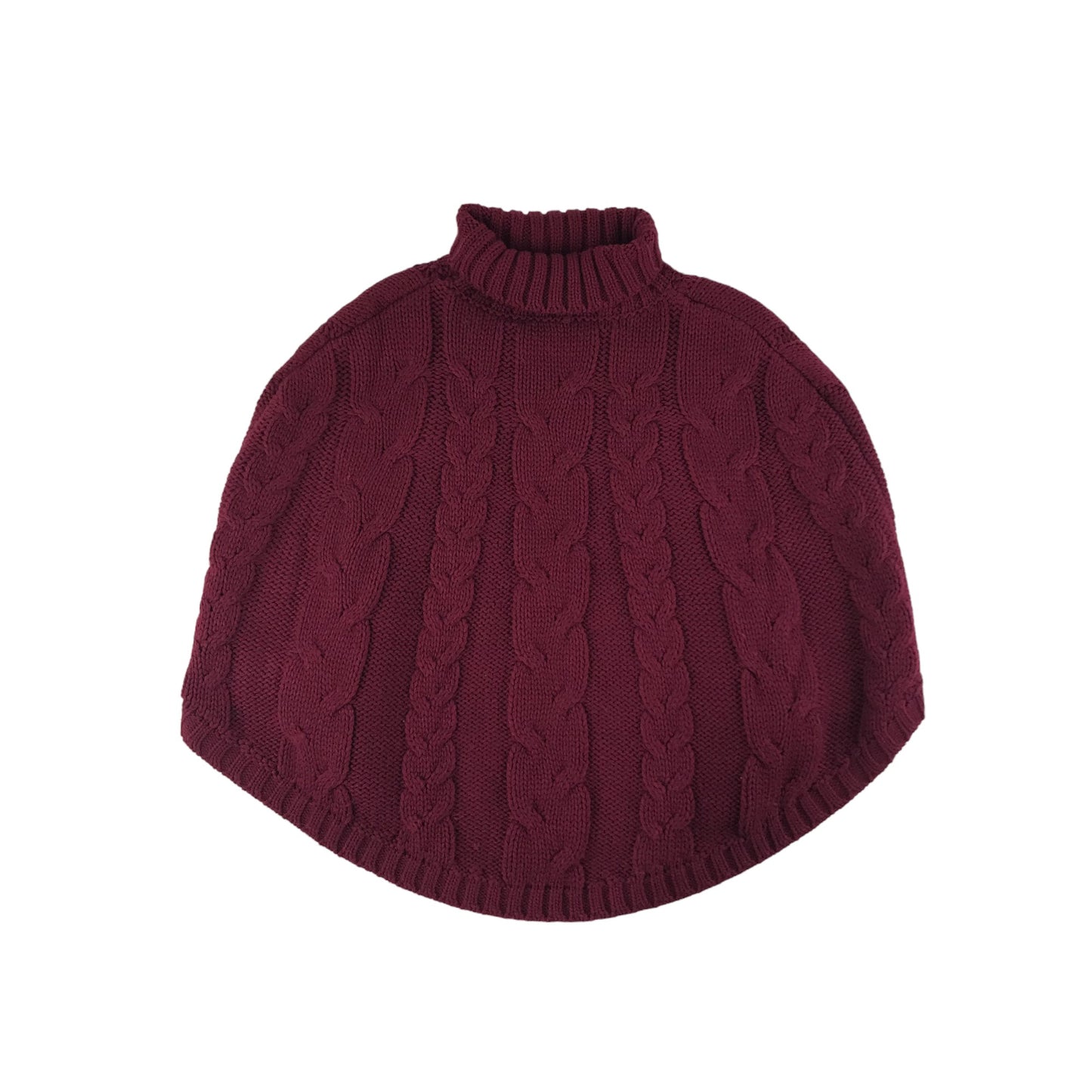 Nutmeg Poncho 12-14 years Dark Fuchsia Pink High Collar