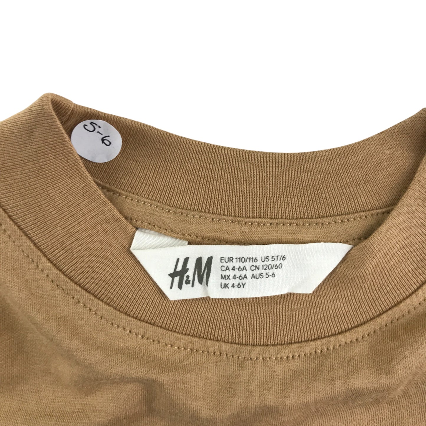 H&M t-shirt 5-6 years beige Saturn planet print cotton long sleeve