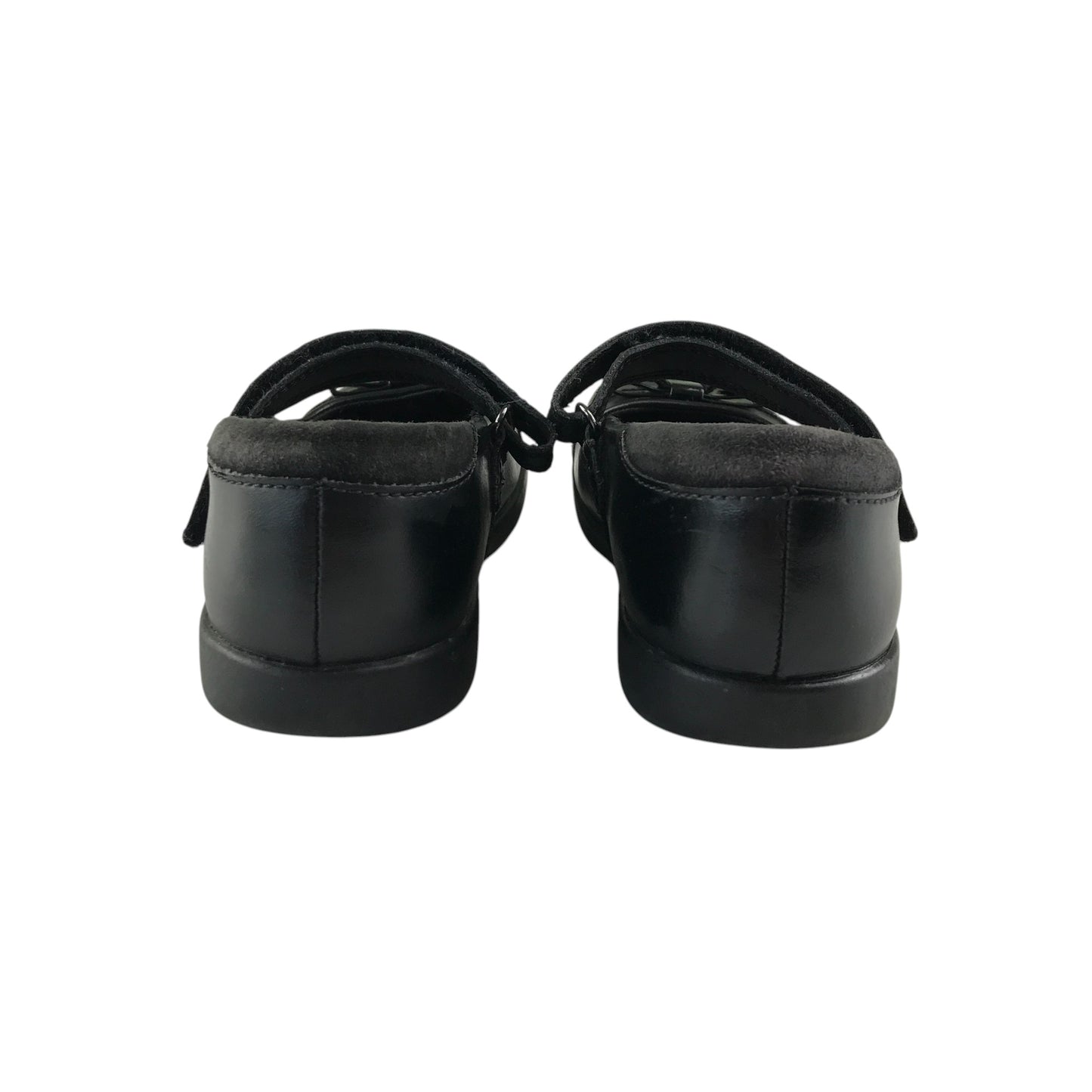 M&S pumps shoe size 12.5 junior black with glossy tips bowtie and strap