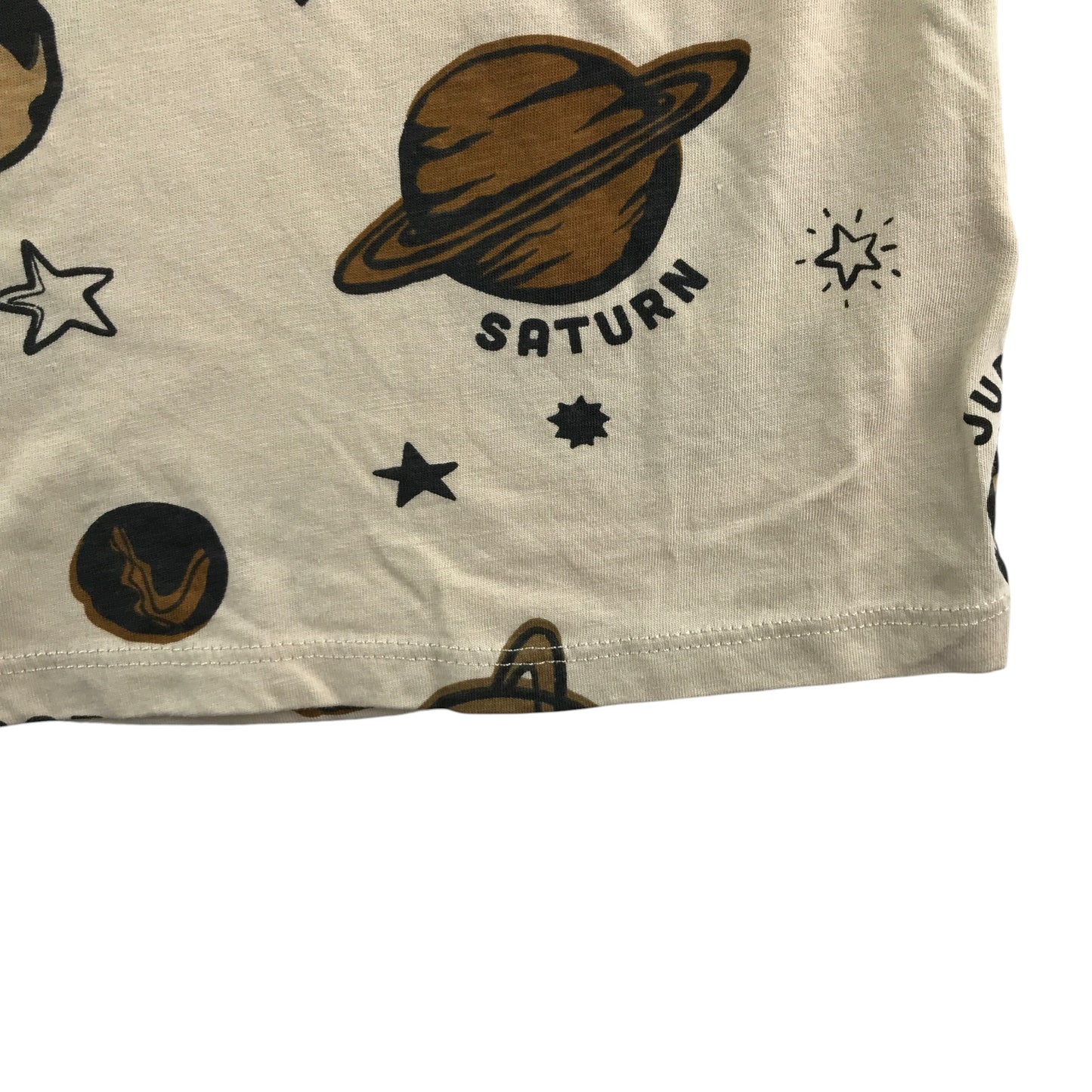 H&M t-shirt 5-6 years cream Saturn planet print long sleeve cotton