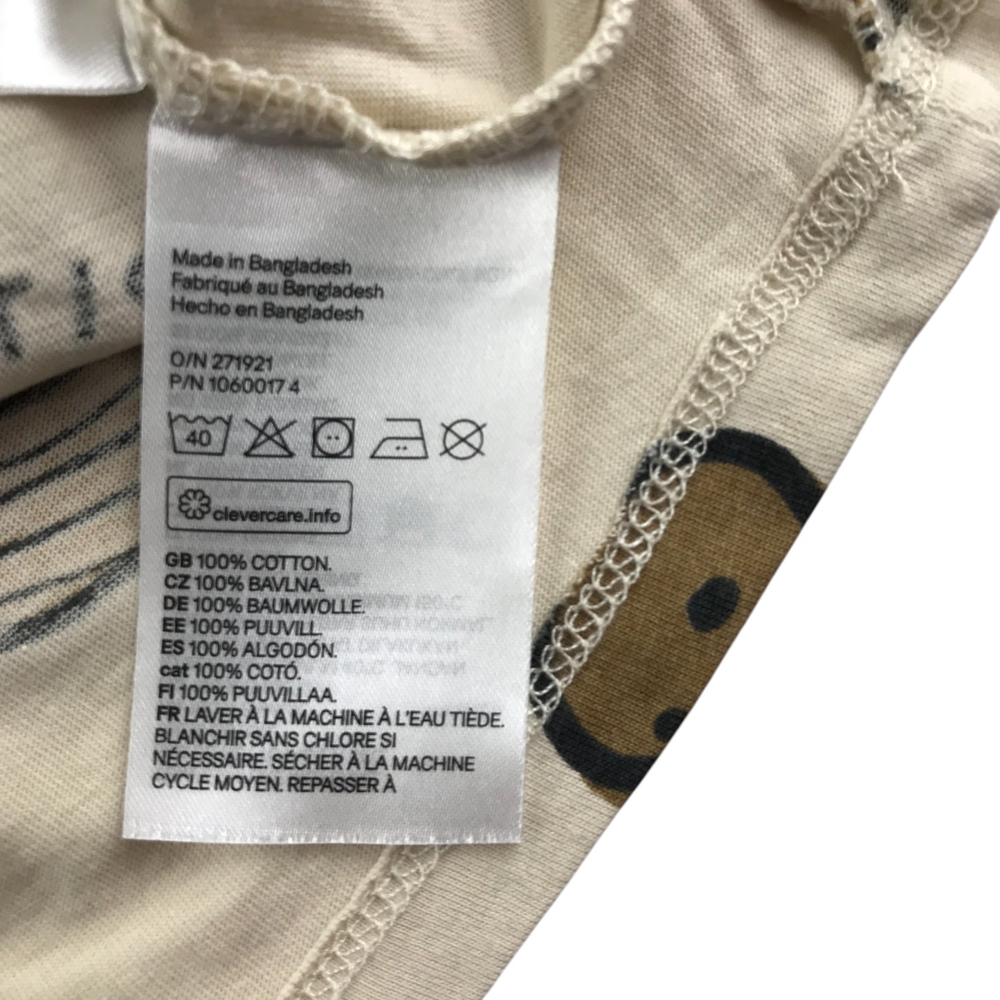 H&M t-shirt 5-6 years cream Saturn planet print long sleeve cotton
