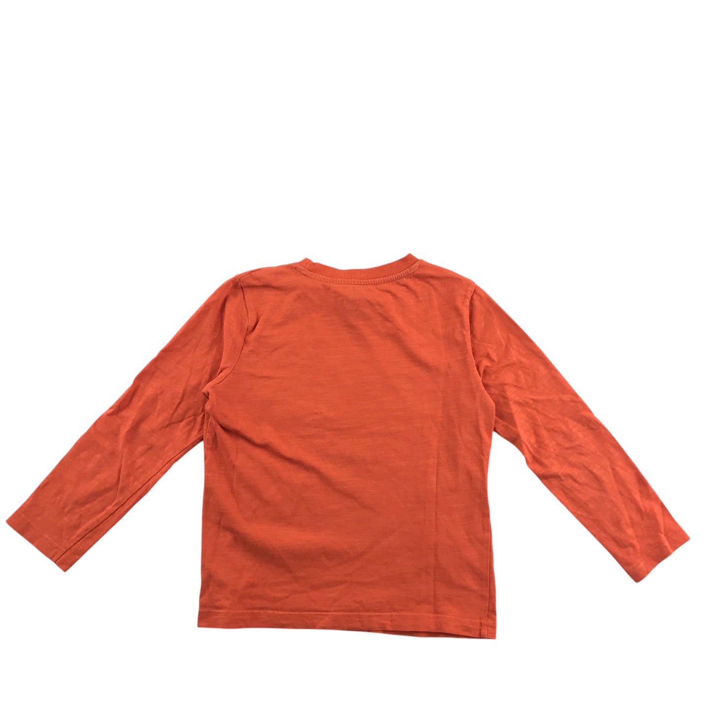 F&F t-shirt 6-7 years orange long sleeve with dinosaur embroidery cotton