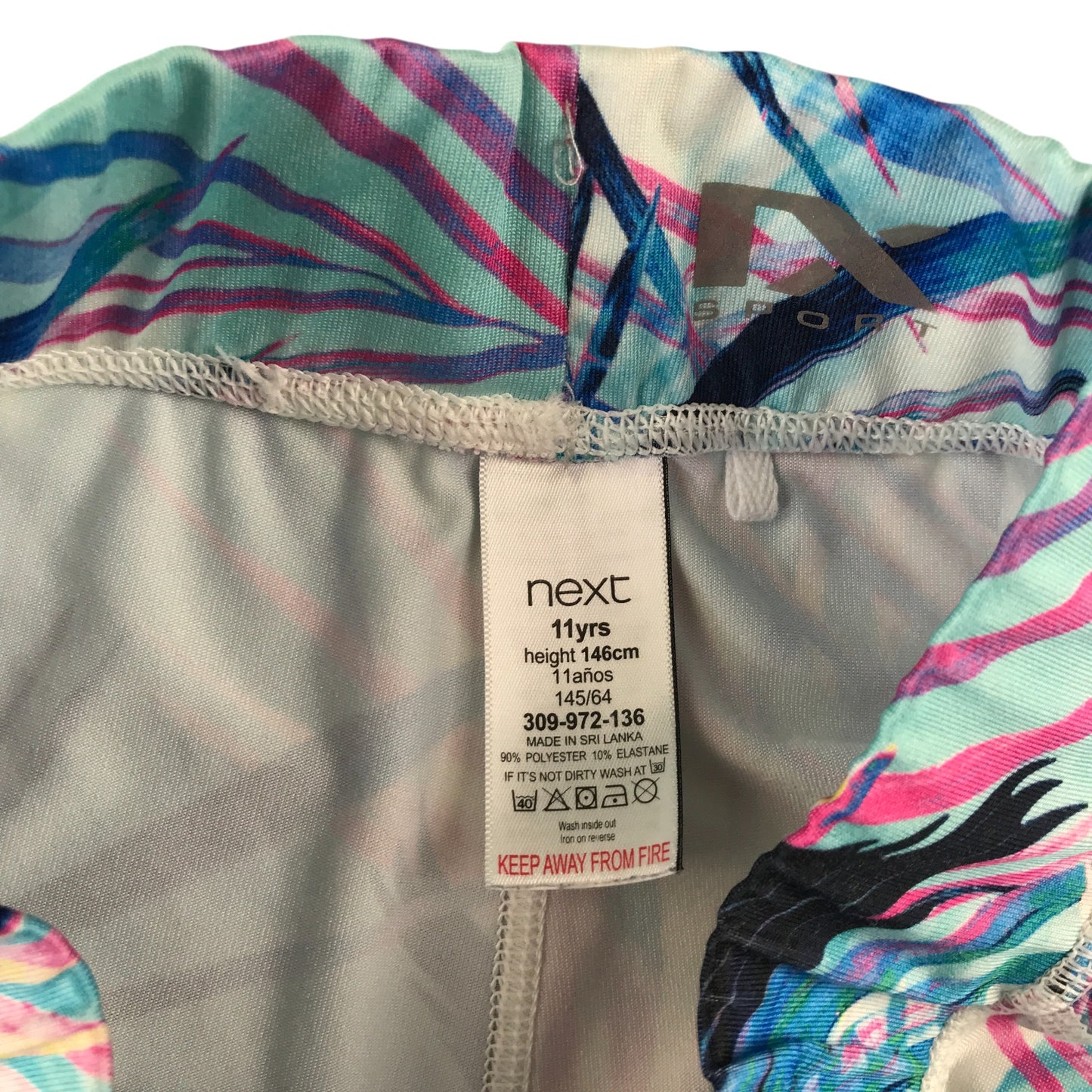Next sport leggings 10-11 years blue floral graphic design