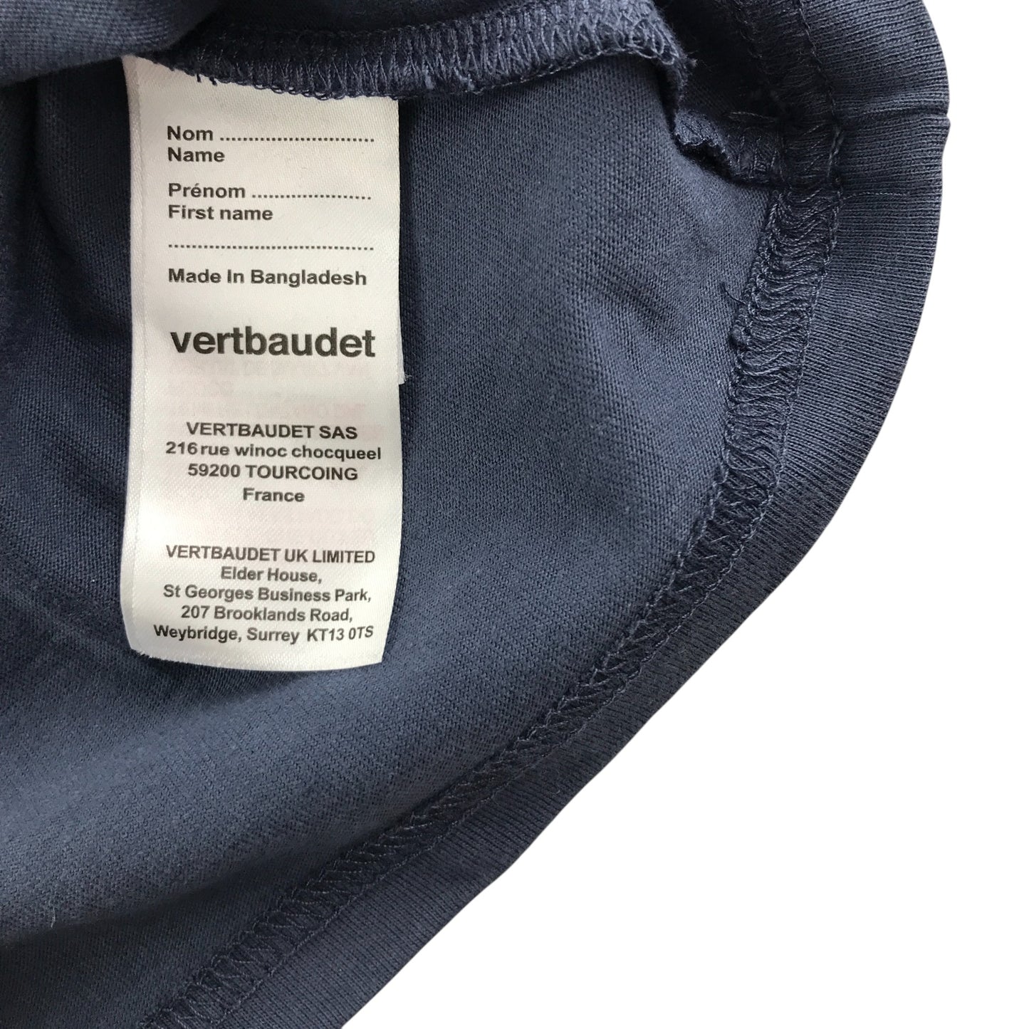 Vertbaudet t-shirt 7-8 years navy long sleeve graphic cotton