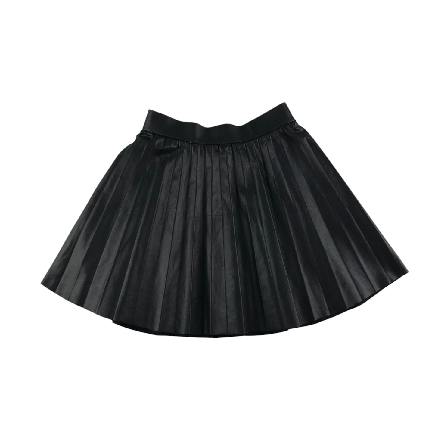 Zara skirt 6-7 year black faux leather pleated with thin waist band