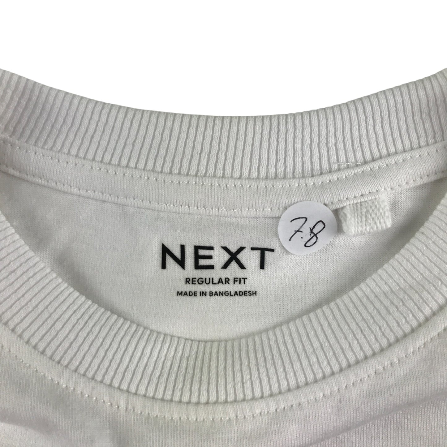 Next t-shirt Age 7 white crew neck smiley graphic cotton