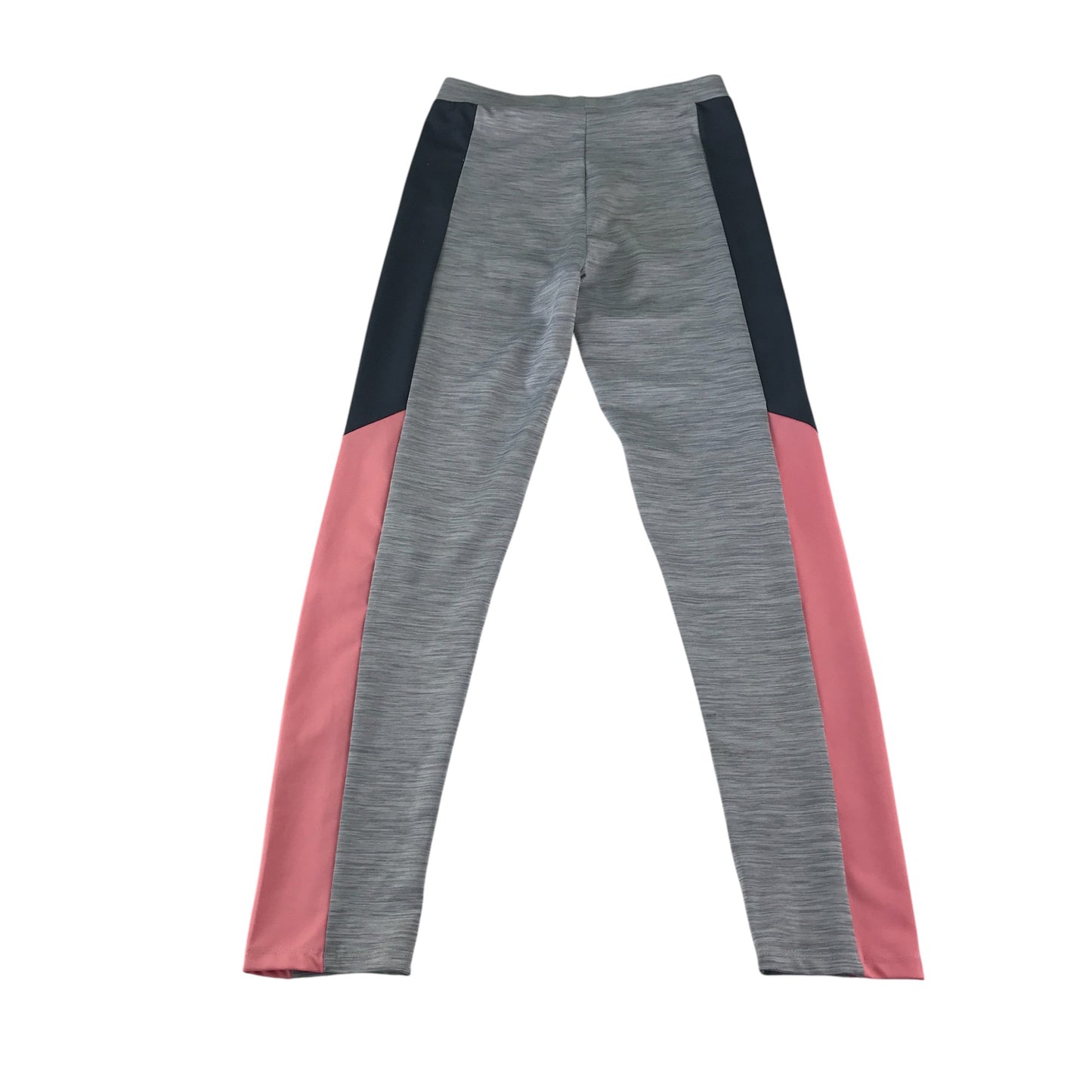 Nutmeg sport leggings 11-12 years grey with pink and black side panel