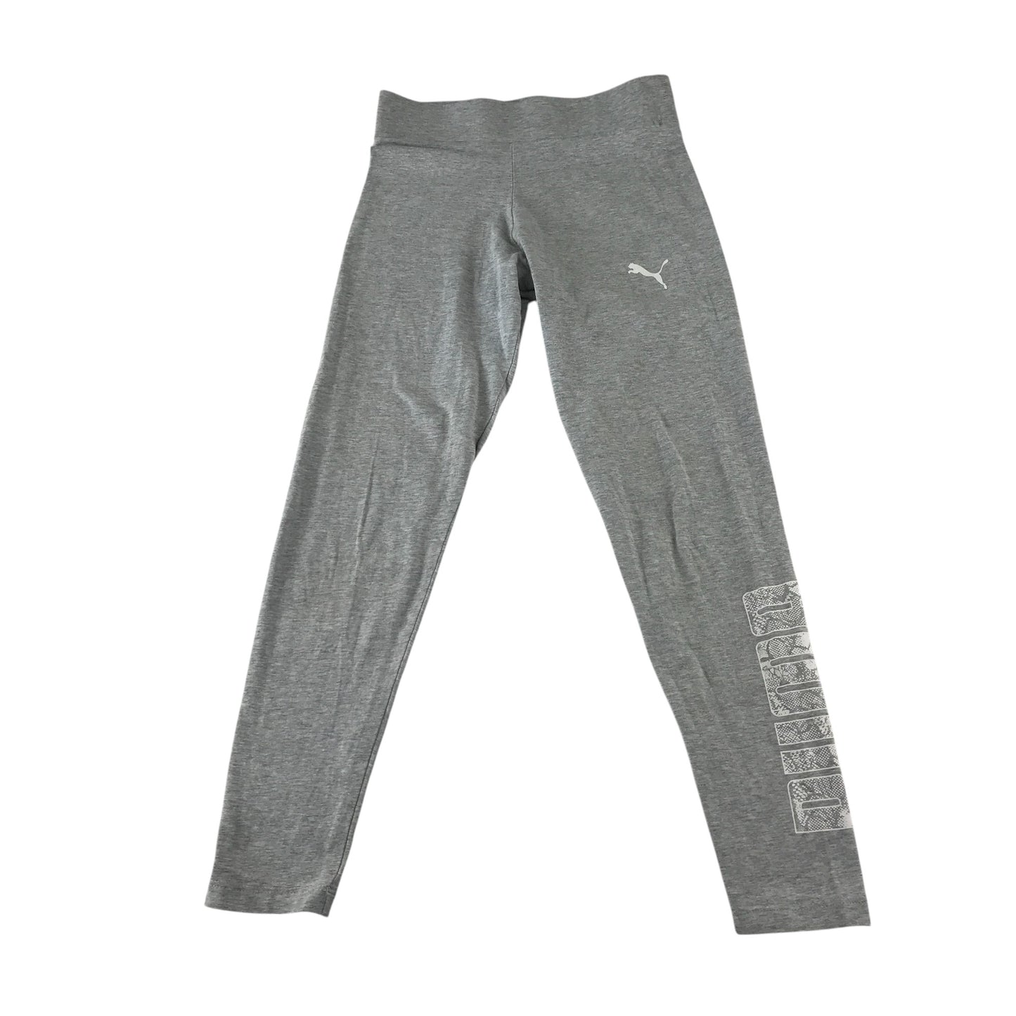 Puma sport leggings 11-12 years grey plain with logos