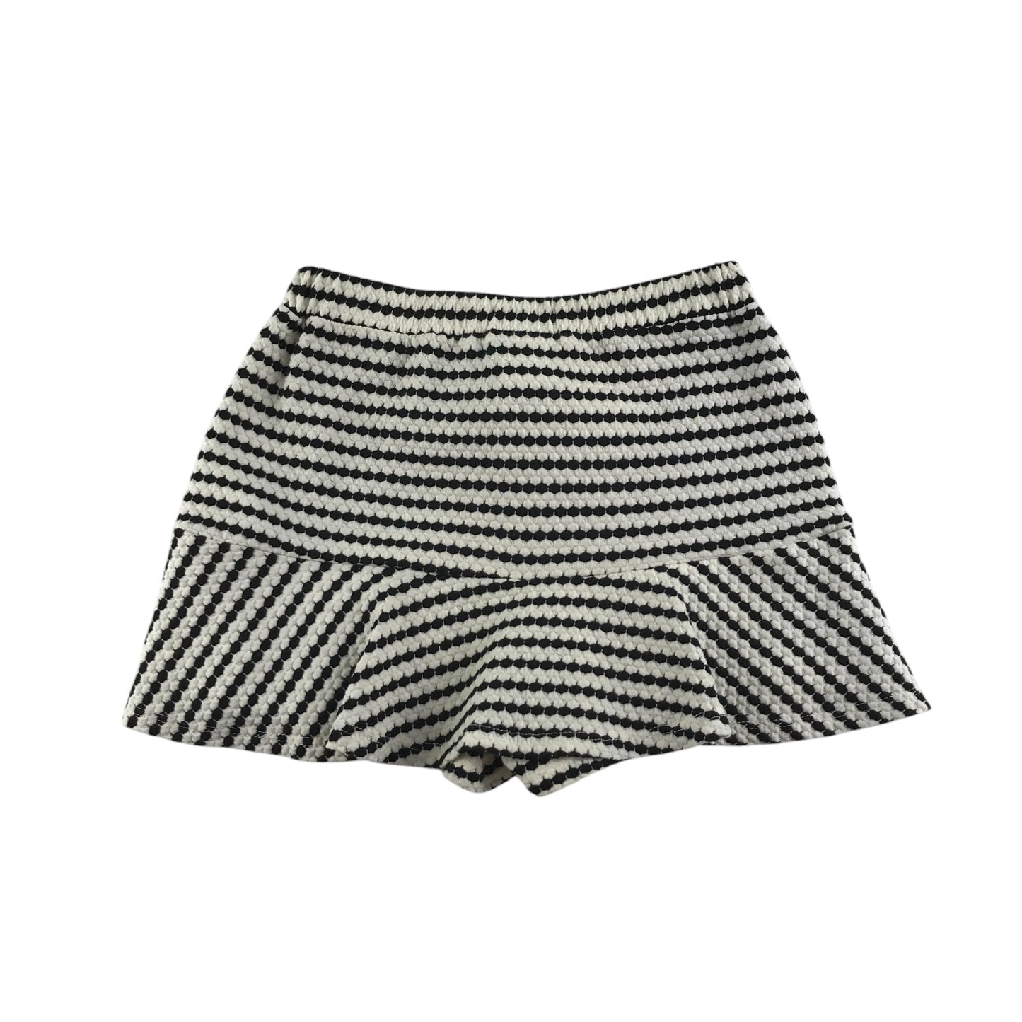 Zara skort 8-9 year black and white stripy with belt detail