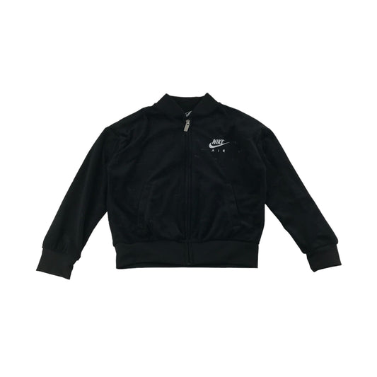 Nike Air Sweater Age 5 Black Velour Full Zipper Sporty
