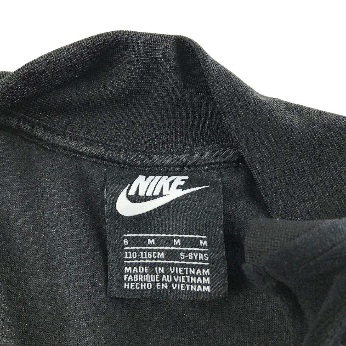 Nike Air Sweater Age 5 Black Velour Full Zipper Sporty