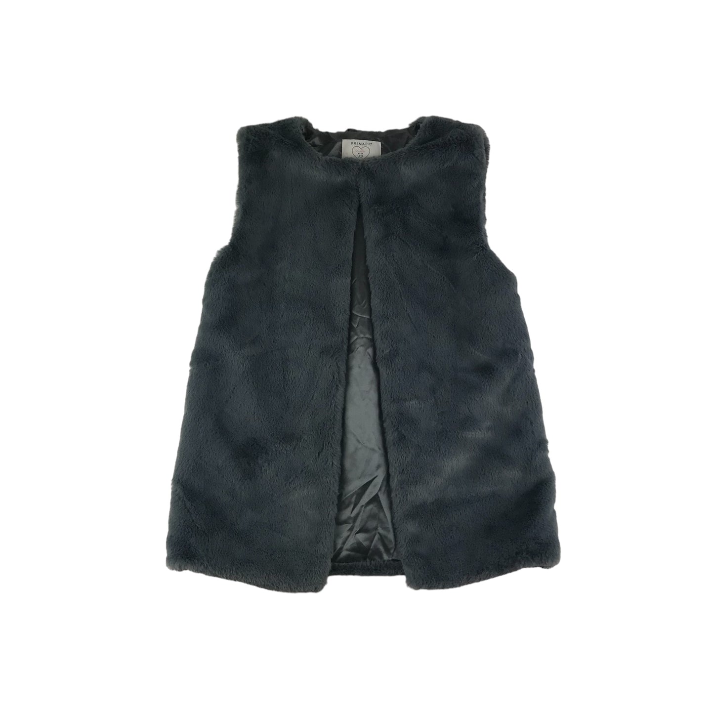 Primark Faux Fur Gilet Age 11 Grey Soft Fluffy