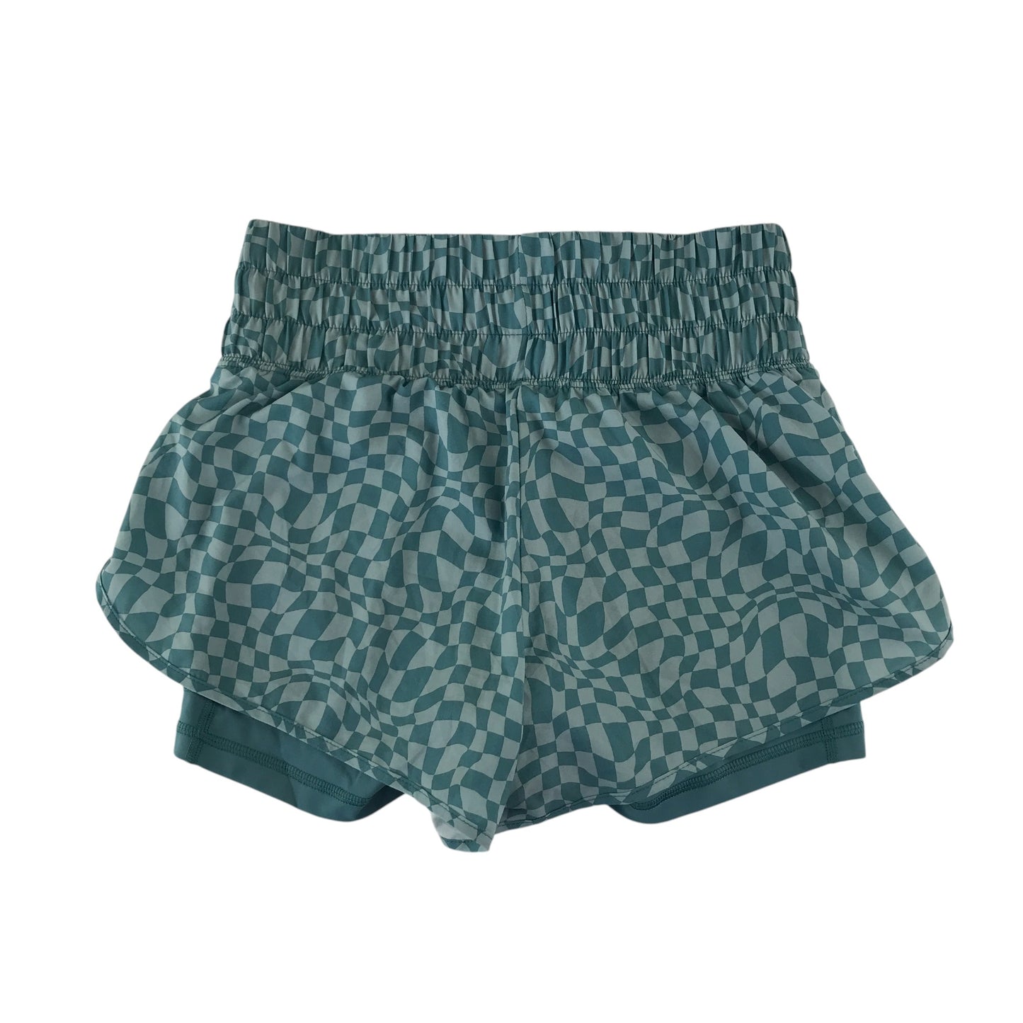 Gilly Hicks sports shorts women's XS blue checked elasticated waist
