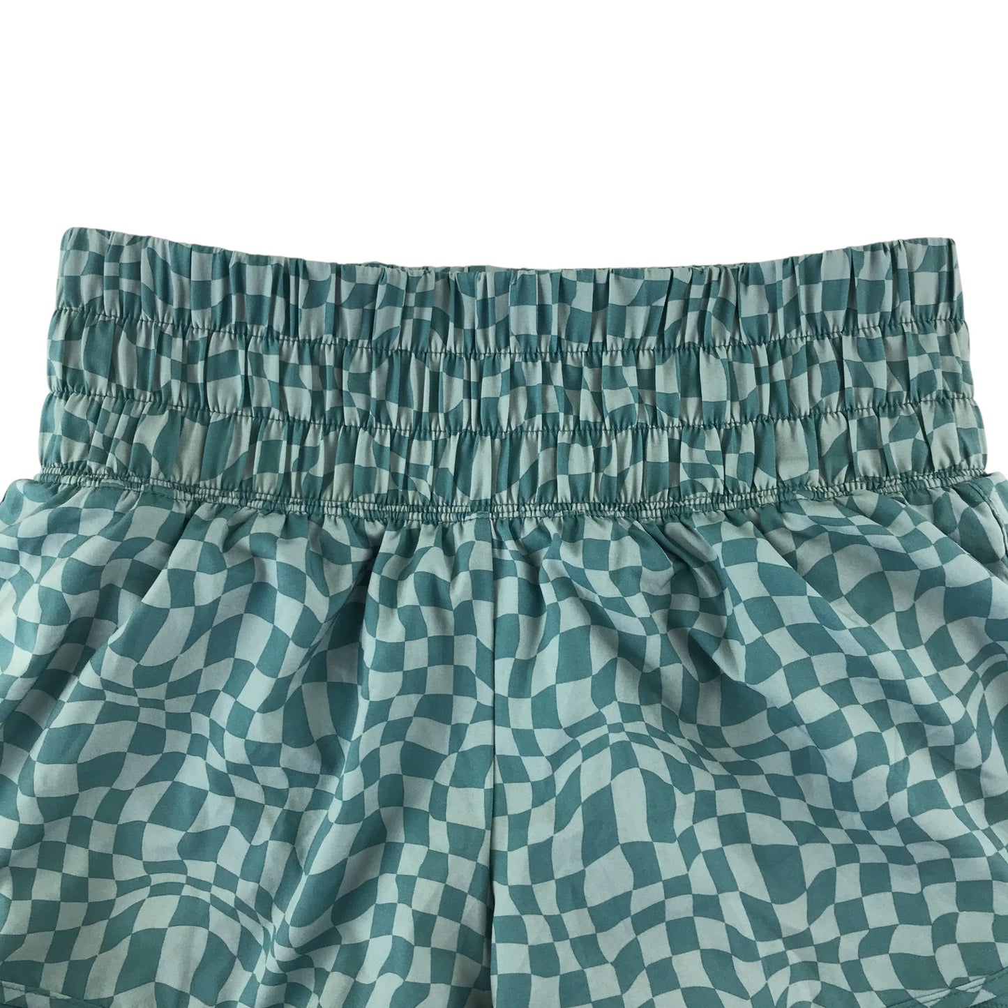 Gilly Hicks sports shorts women's XS blue checked elasticated waist