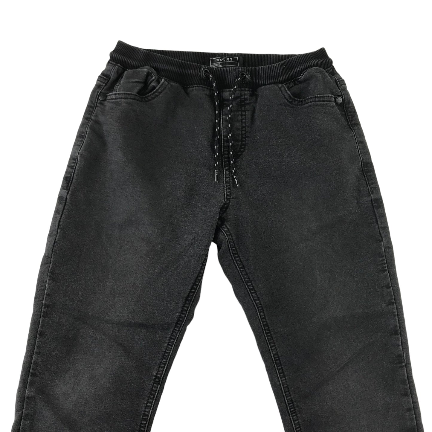 Next Trousers Age 9-10 Black Pull Up Elasticated Waist