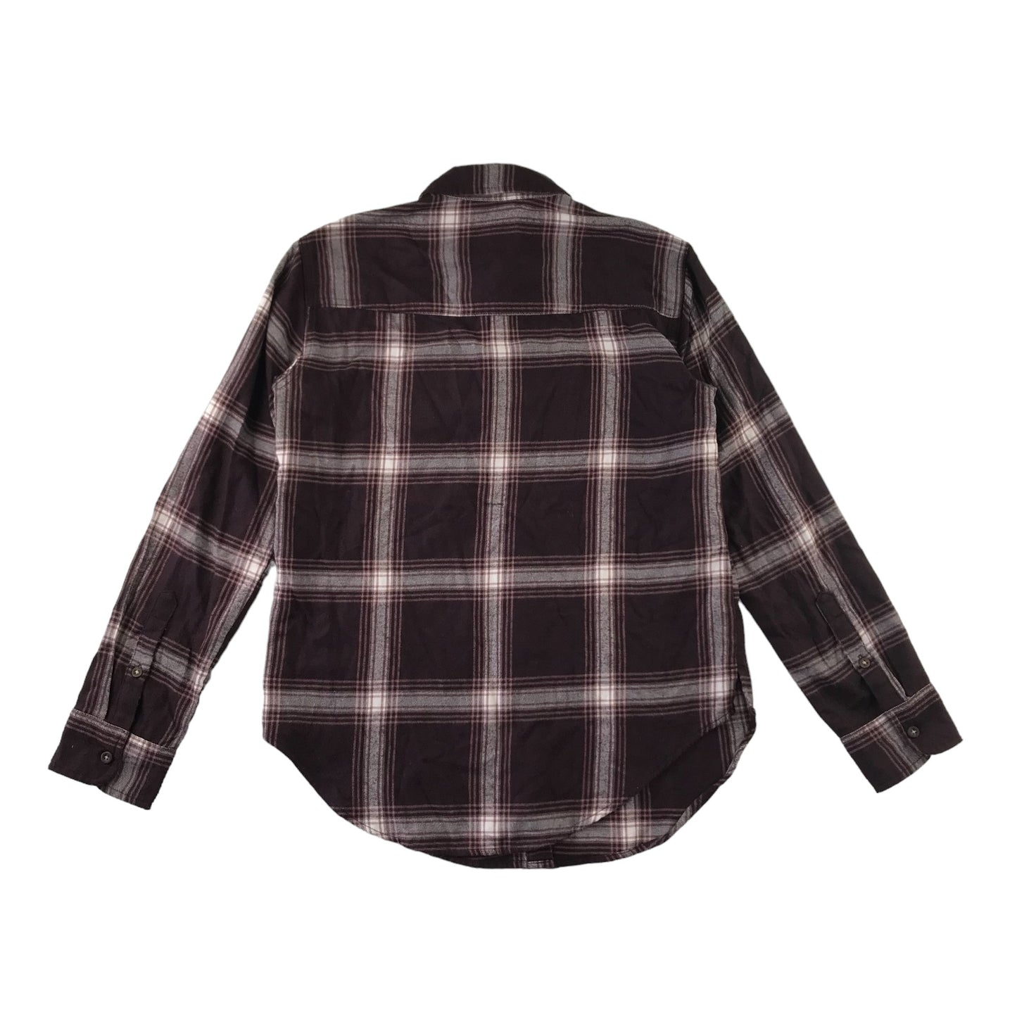 Abercrombie & Fitch Shirt Size Adult XS Dark Burgundy Checked Long Sleeve Button Up