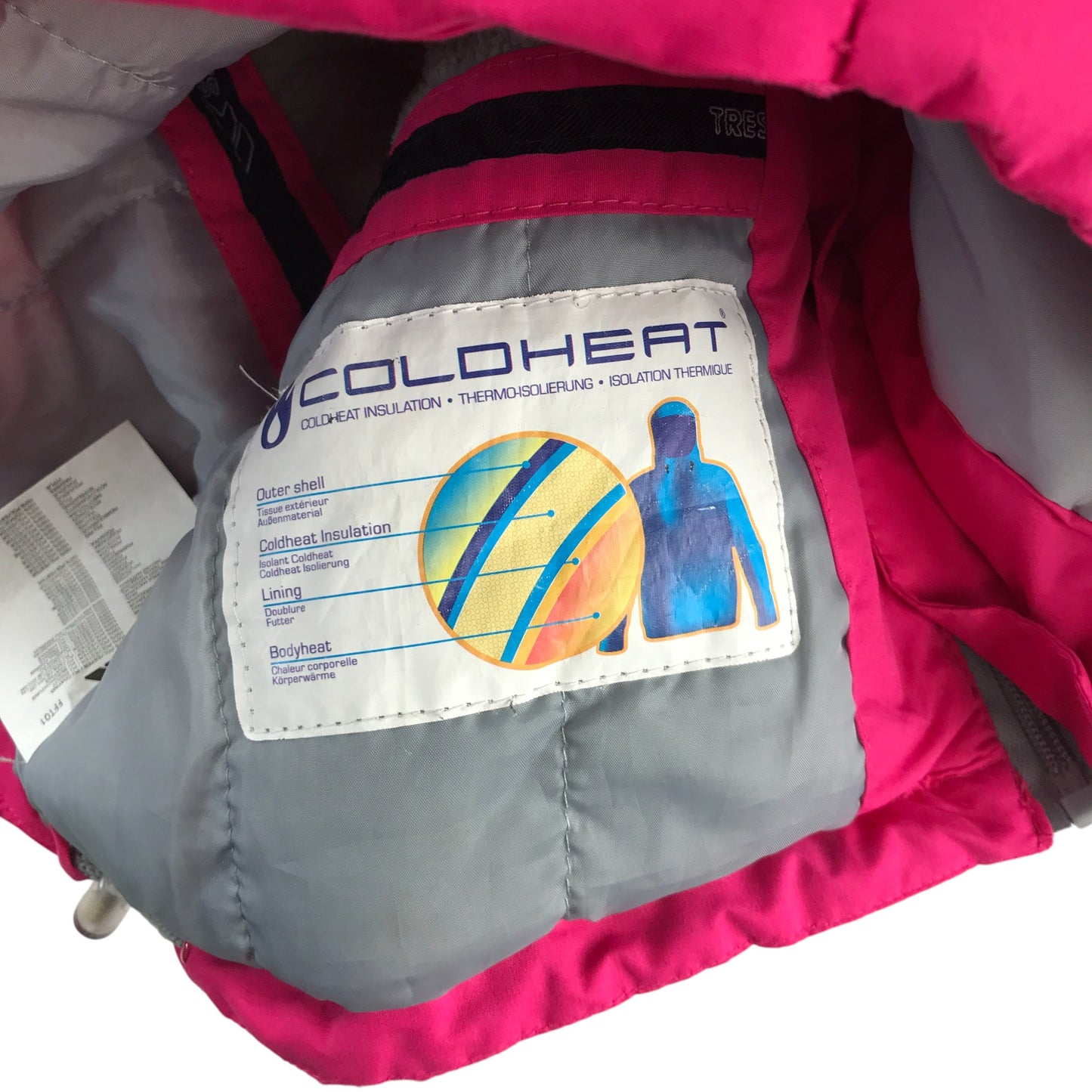 Trespass jacket 9-10 years pink waterproof hard shell fleece lining
