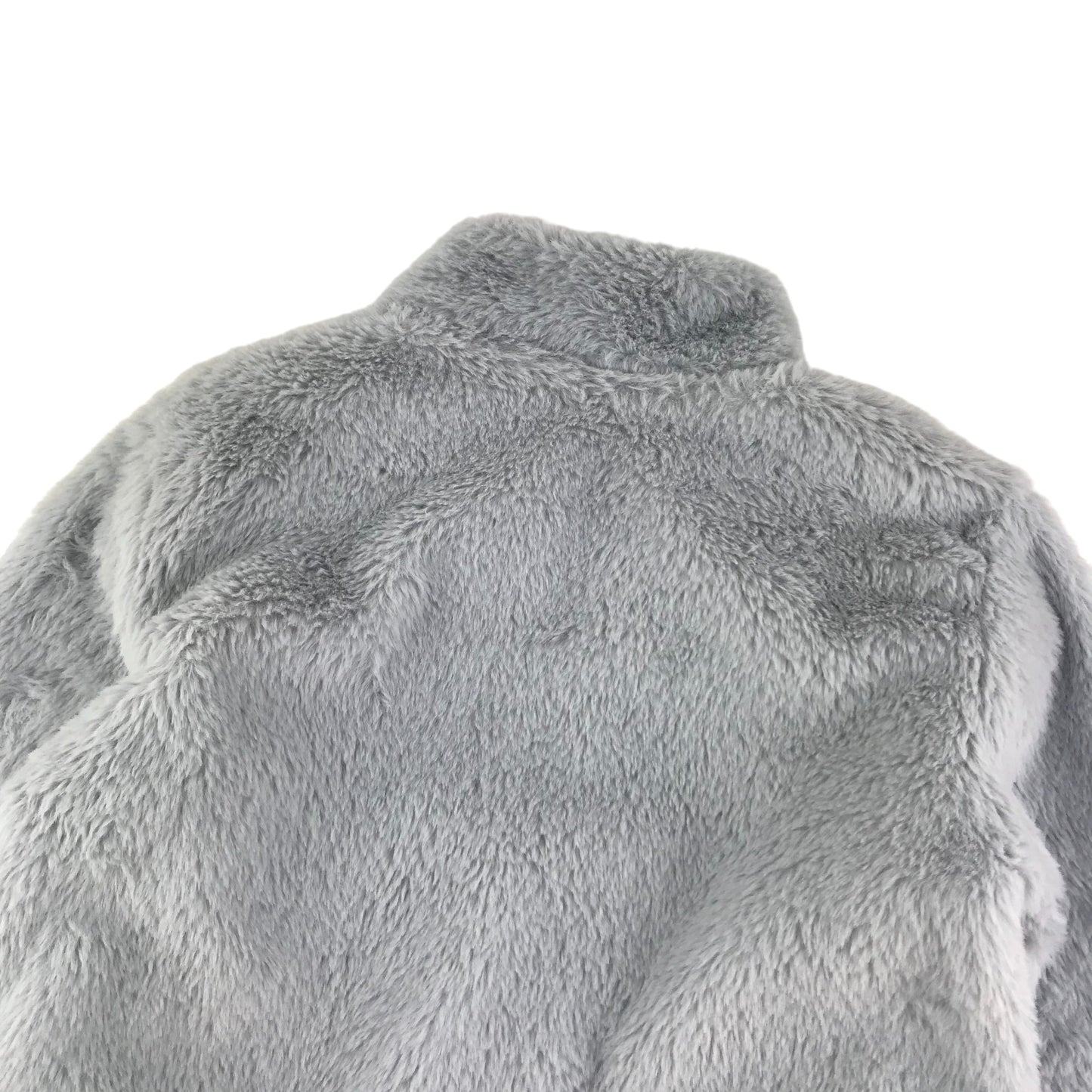 Pepperts Faux Fur Jacket Age 9 Grey Soft Fluffy Full zipper Fleece Jacket