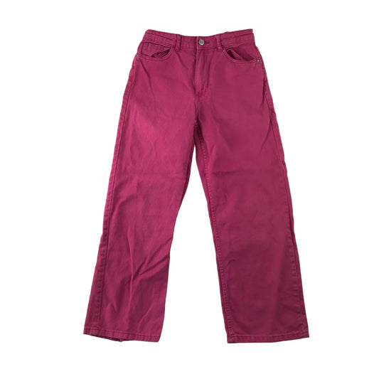 H&M jeans 9-10 years pink wide leg adjustable waist cotton
