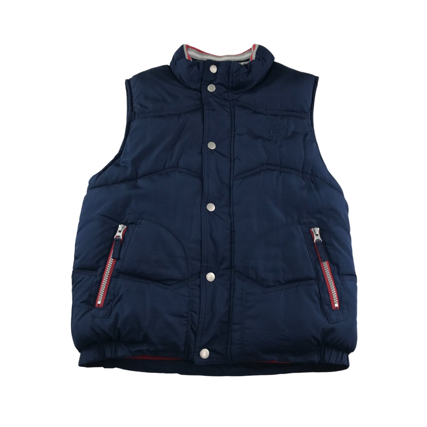 Debenhams Gilet 9-10 years navy puffer style with raised collar