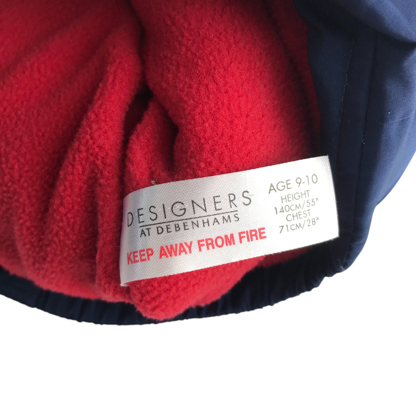 Debenhams Gilet 9-10 years navy puffer style with raised collar