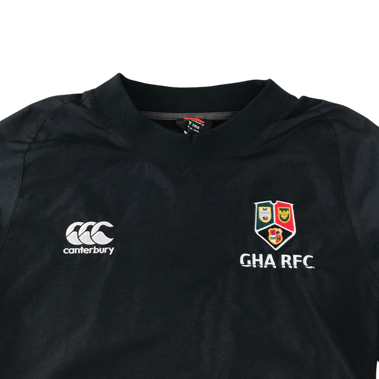 Canterbury light jacket 11-12 years black GHA RFC Rugby club light weight shower resistant