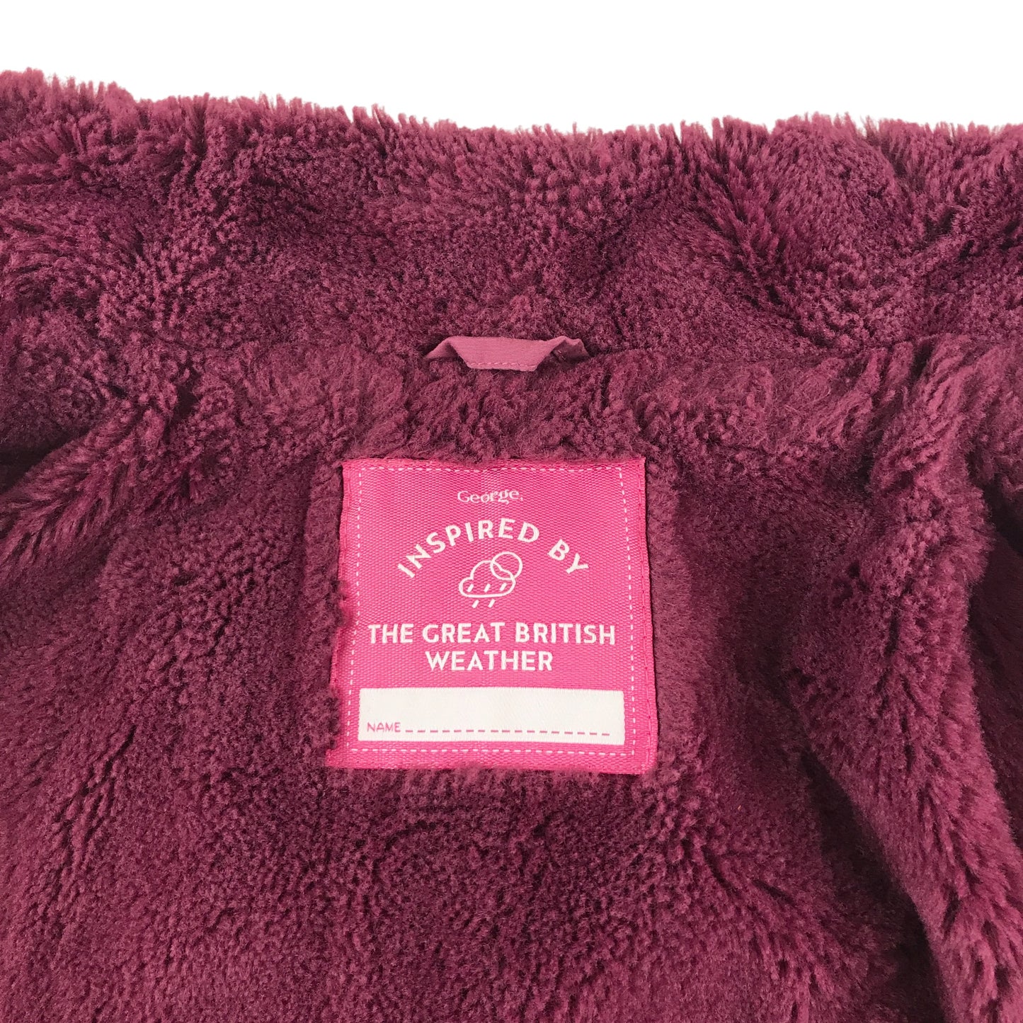 George jacket 11-12 years pink parka fluffy lining